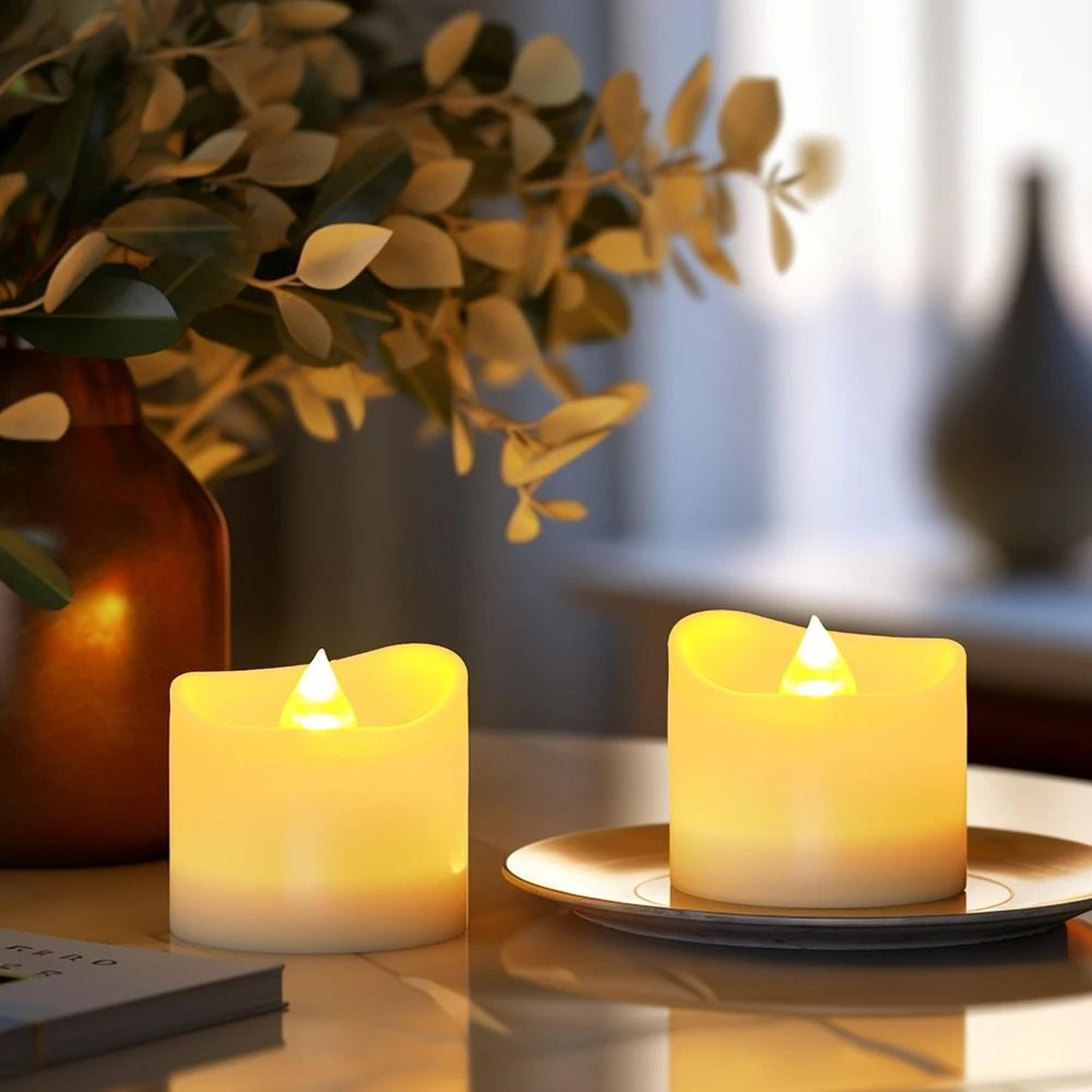 Flameless Flickering LED Tea Lights Remote Control Creative Wishing Candles Set 1