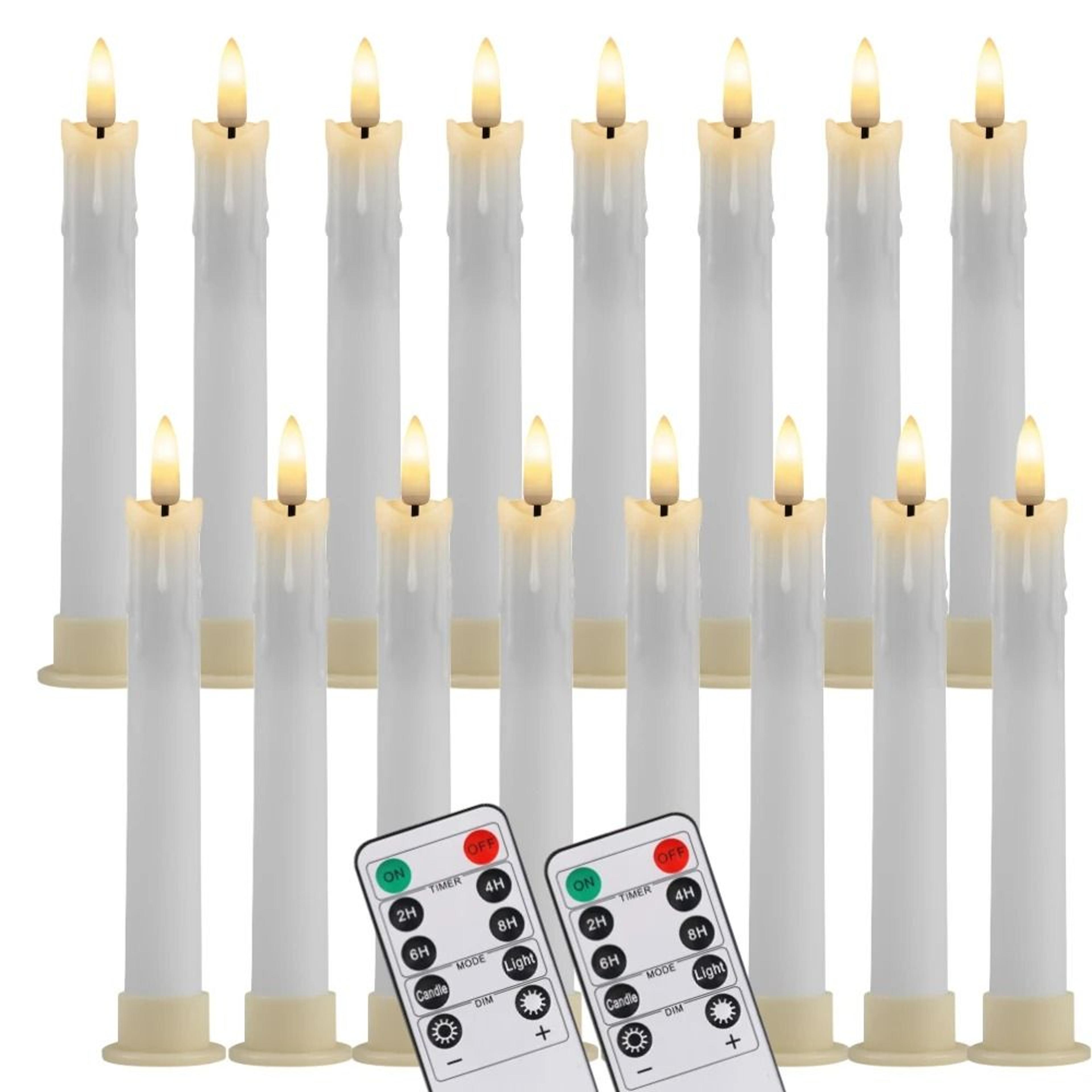66Inch LED Flameless Taper Candles Remote Flickering Window Candlesticks Set 0