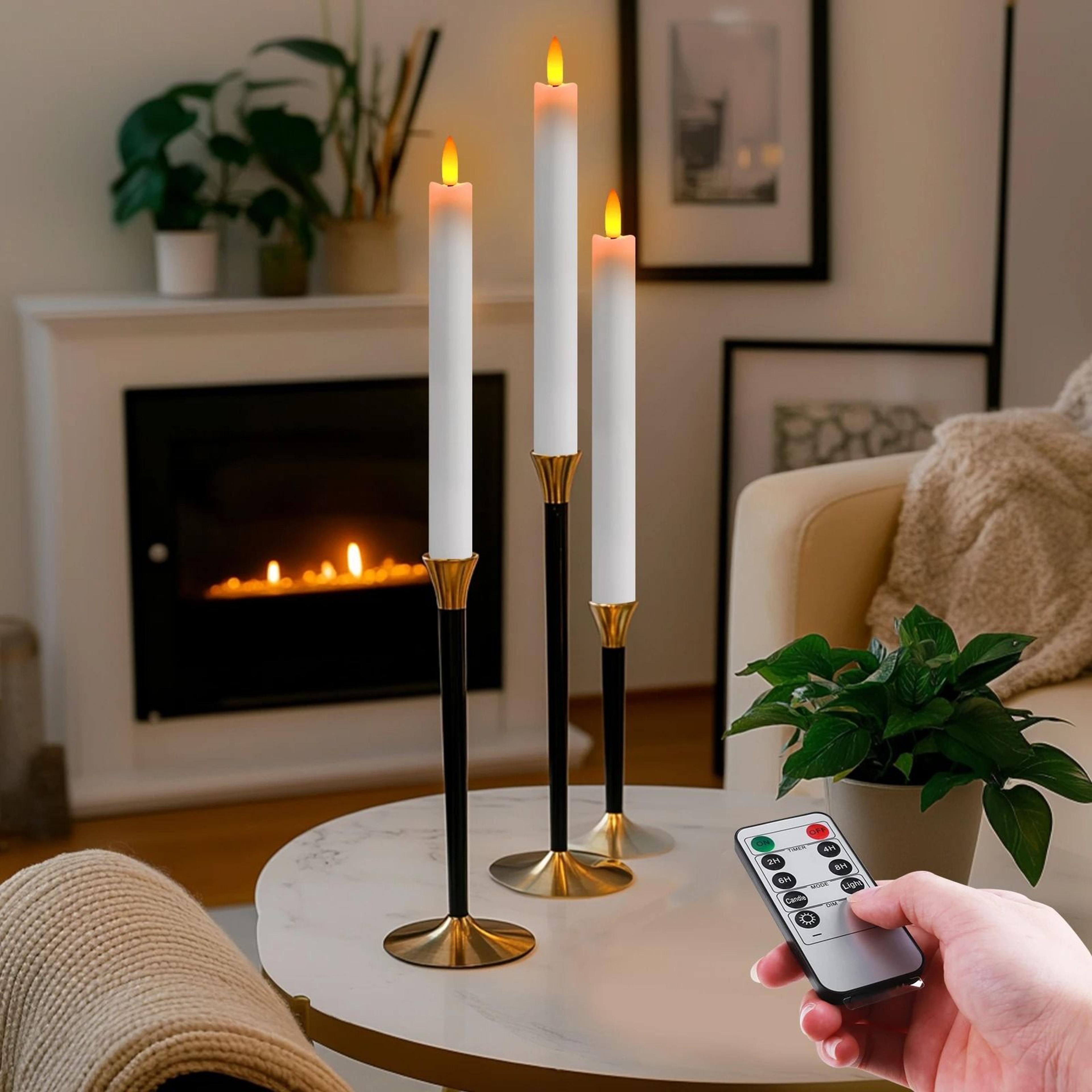 Flameless Taper Candles Remote Timer LED Candlesticks Flickering Window Decor 5
