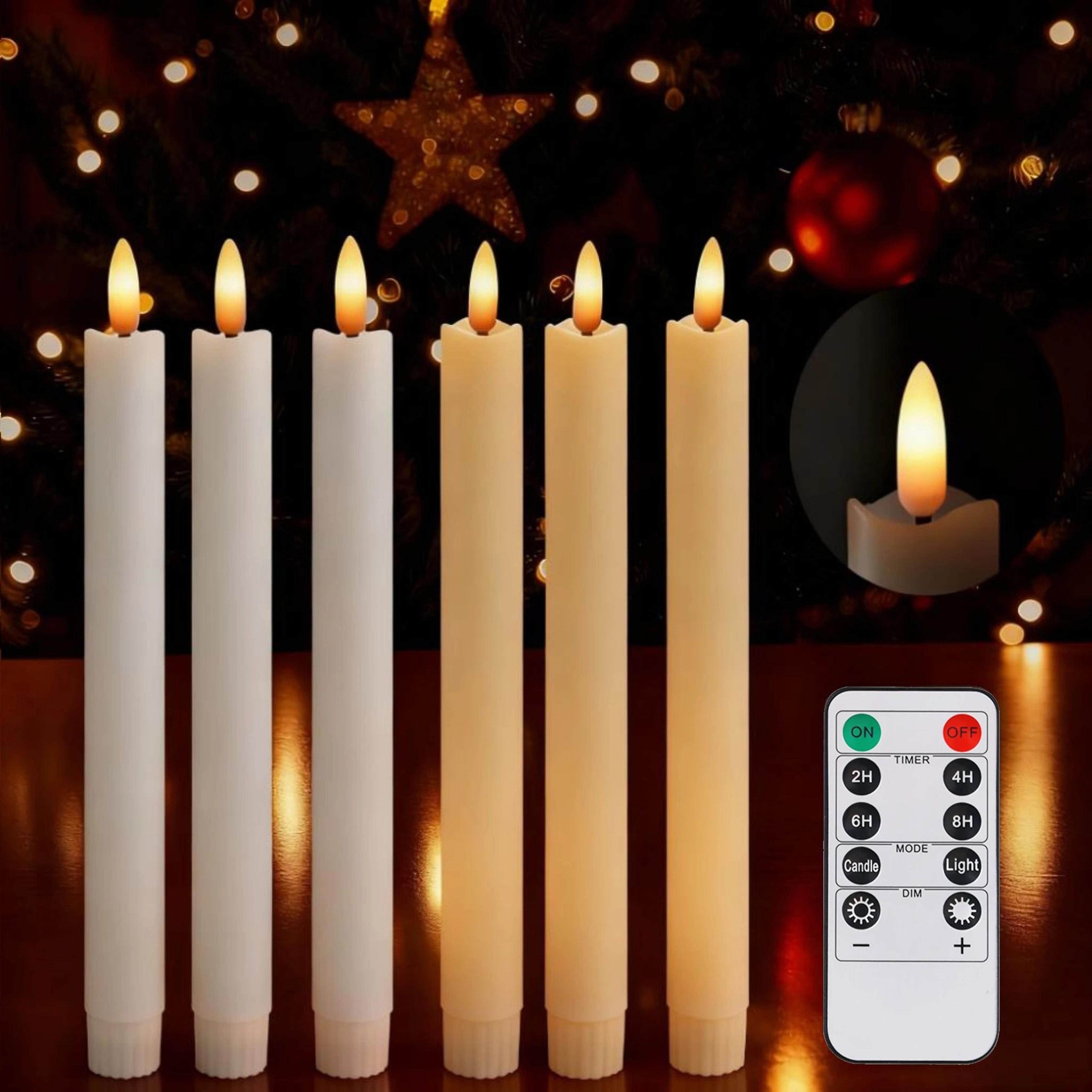 6 Pack Remote Control LED Flameless Decorative Candles Battery Timer Set 0
