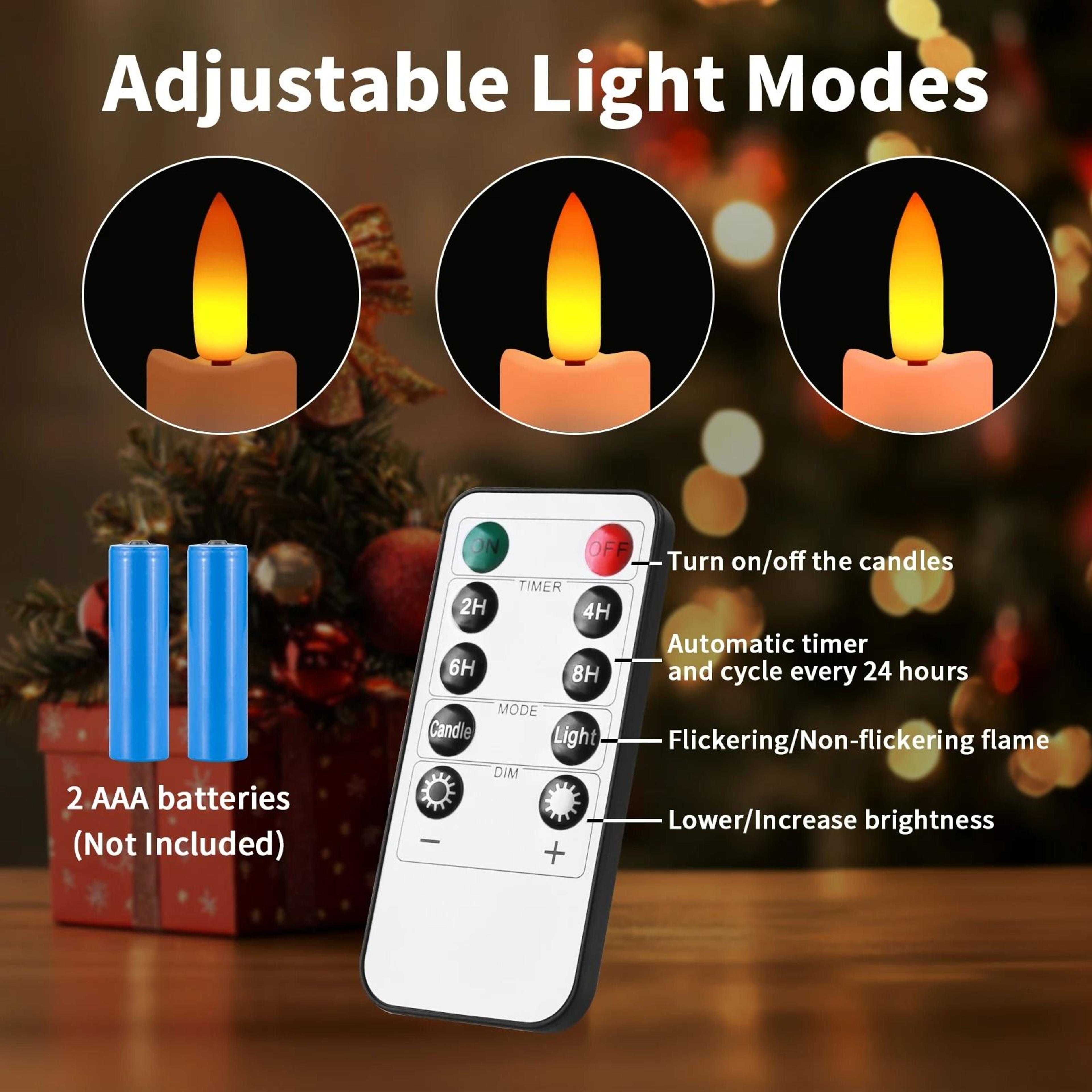 6 Pack Remote Control LED Flameless Decorative Candles Battery Timer Set 3