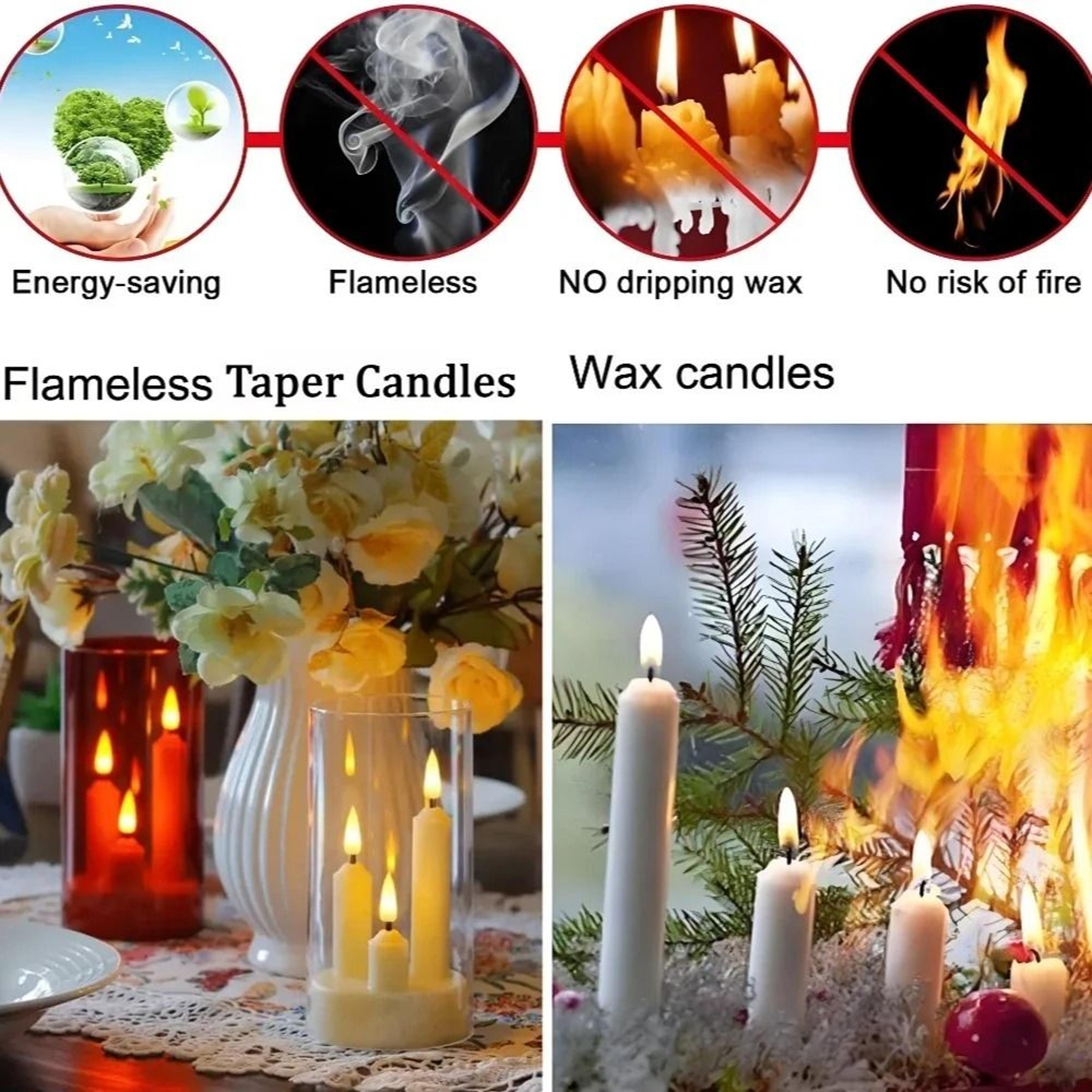 3 In 1 Multicolor LED Acrylic Pillars IR Remote Flickering Candles Christmas 4