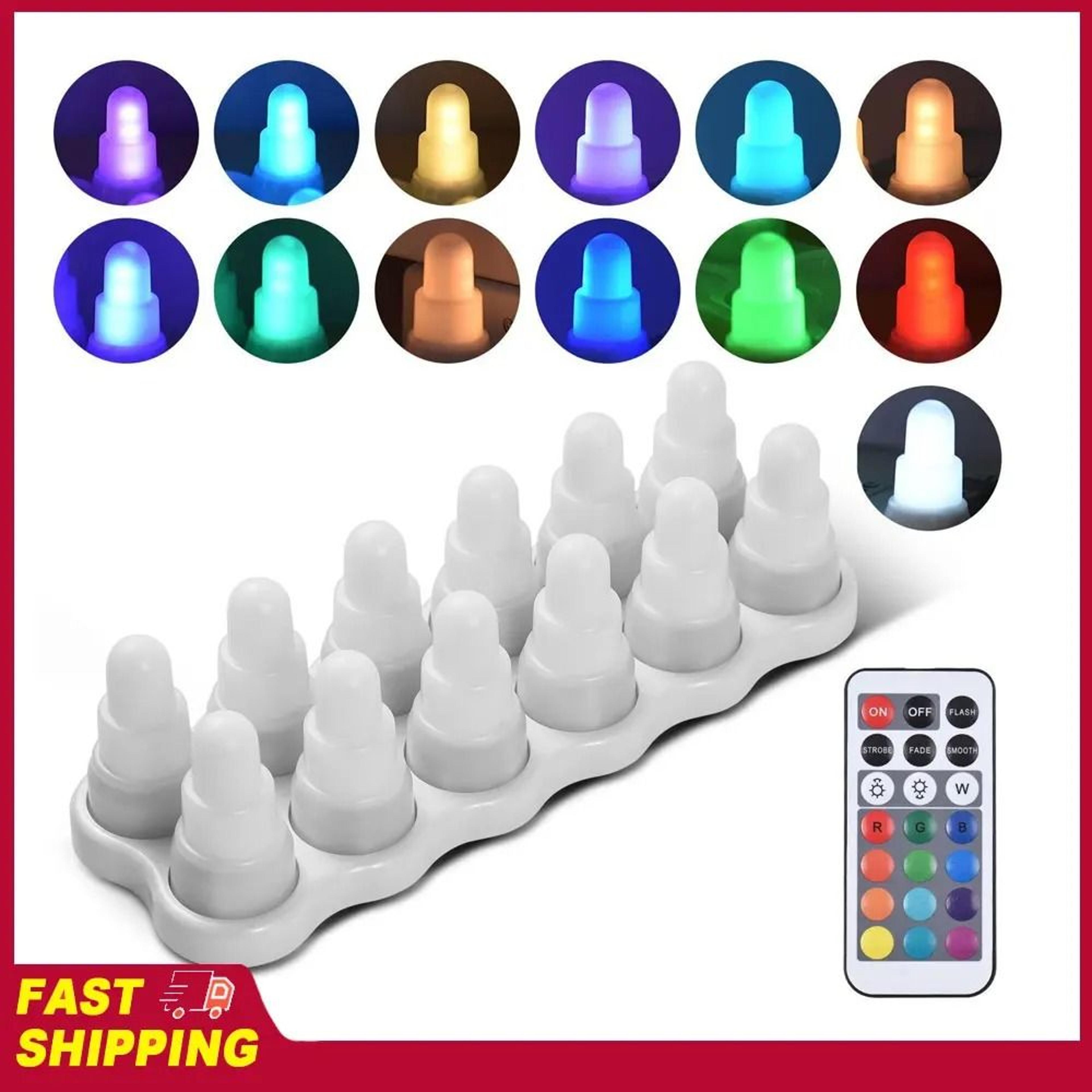 12 pcs usb rechargeable led flameless tea lights remote smart timer set