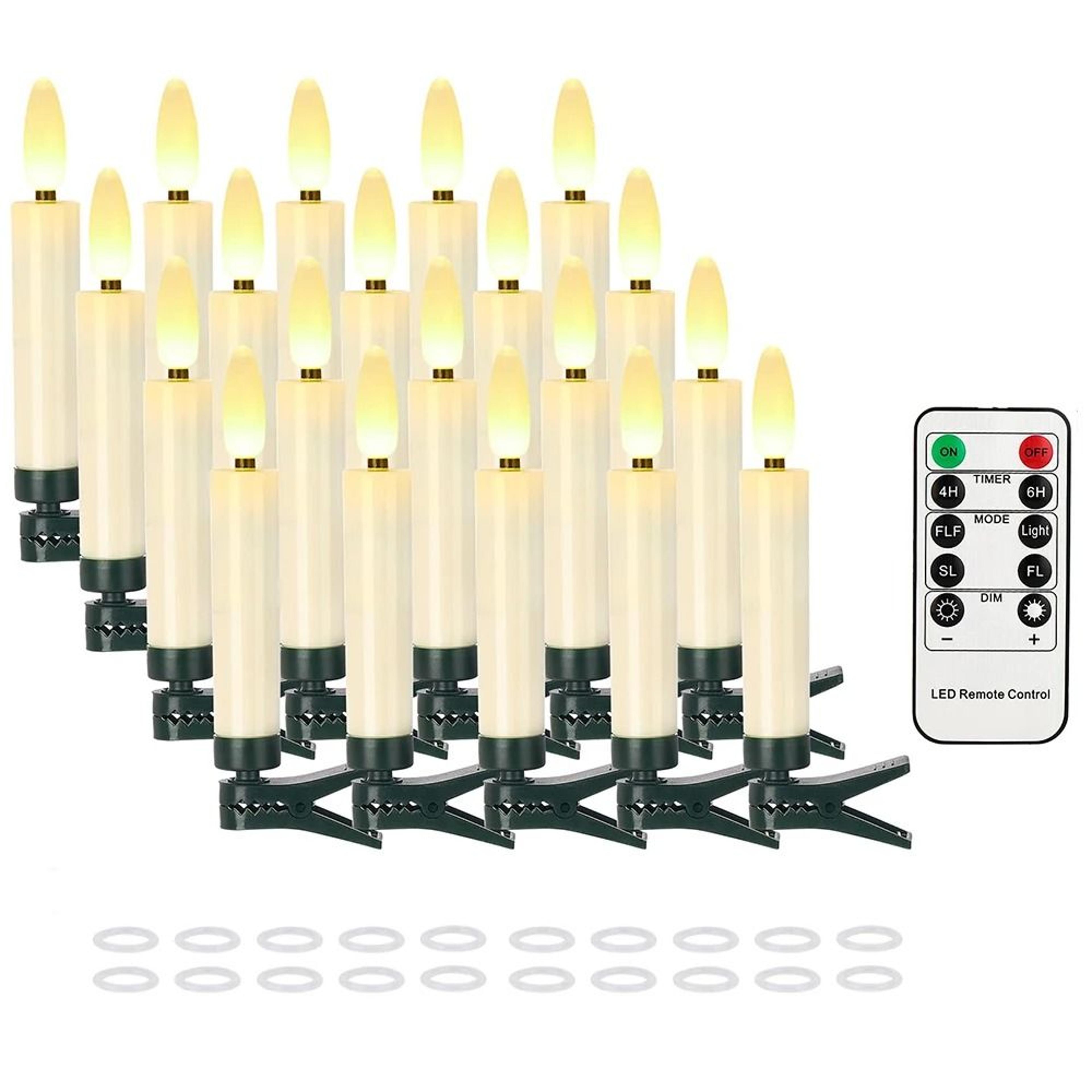 Waterproof Outdoor LED Taper Candles Remote Control Battery Operated Lights 7
