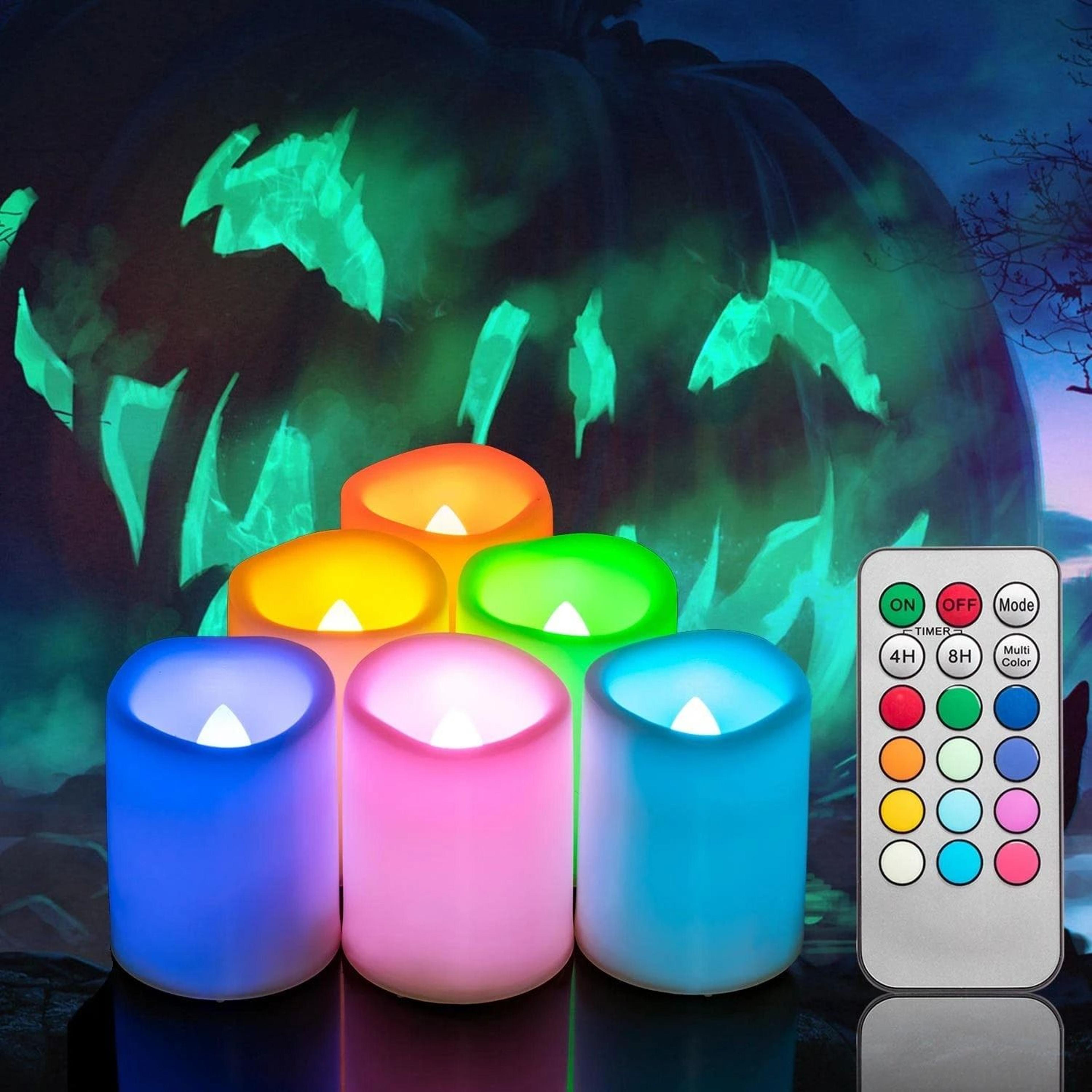 6 Pcs Rechargeable LED Tealights Remote Timer Flickering Flameless Candles 4
