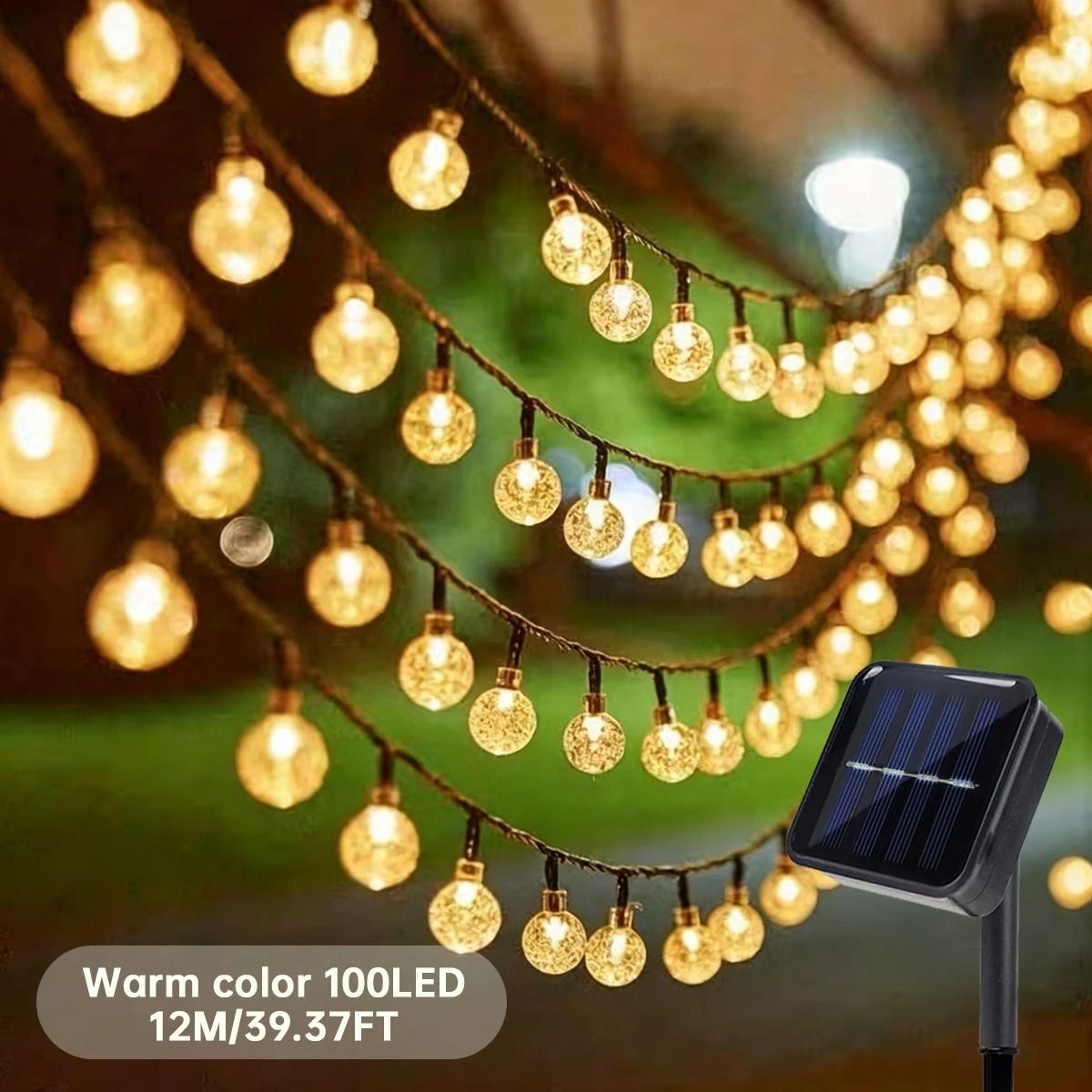 12M 100 LED Solar Bubble Ball String Lights 8 Modes Outdoor Garden Party Lamp 9