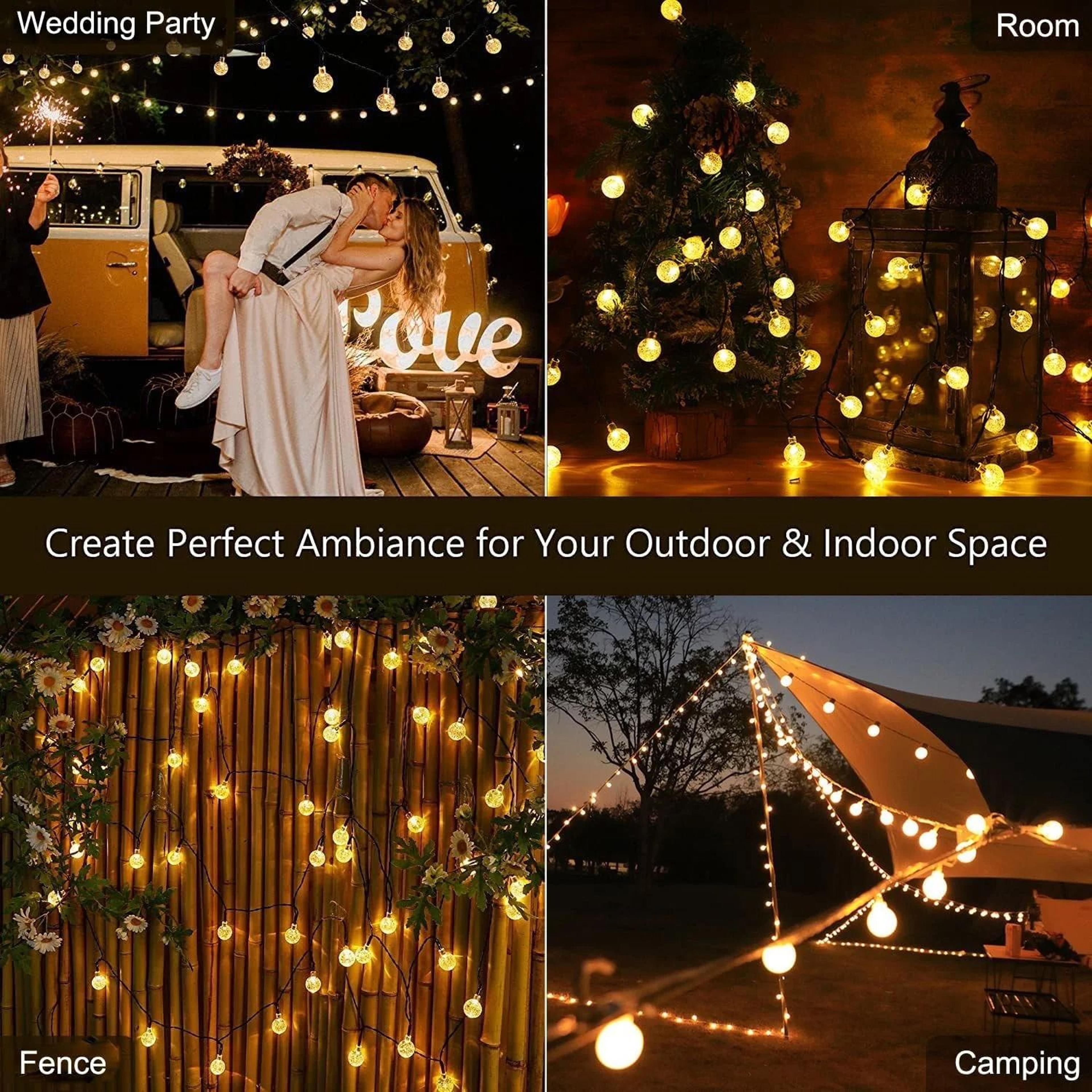 12M 100 LED Solar Bubble Ball String Lights 8 Modes Outdoor Garden Party Lamp 4