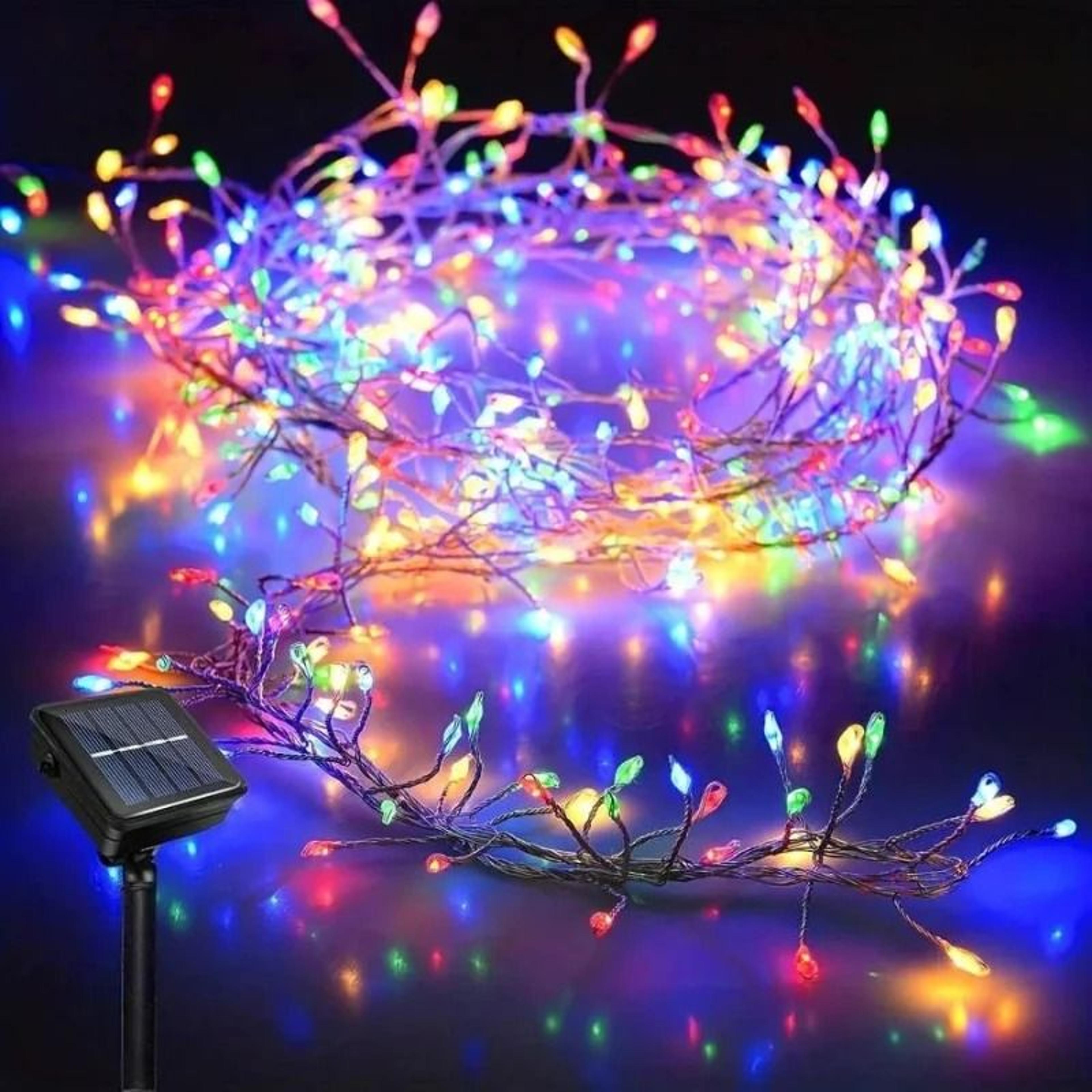 Solar Outdoor Firecracker Fairy String Lights 8 Modes Waterproof Garland Decor 6