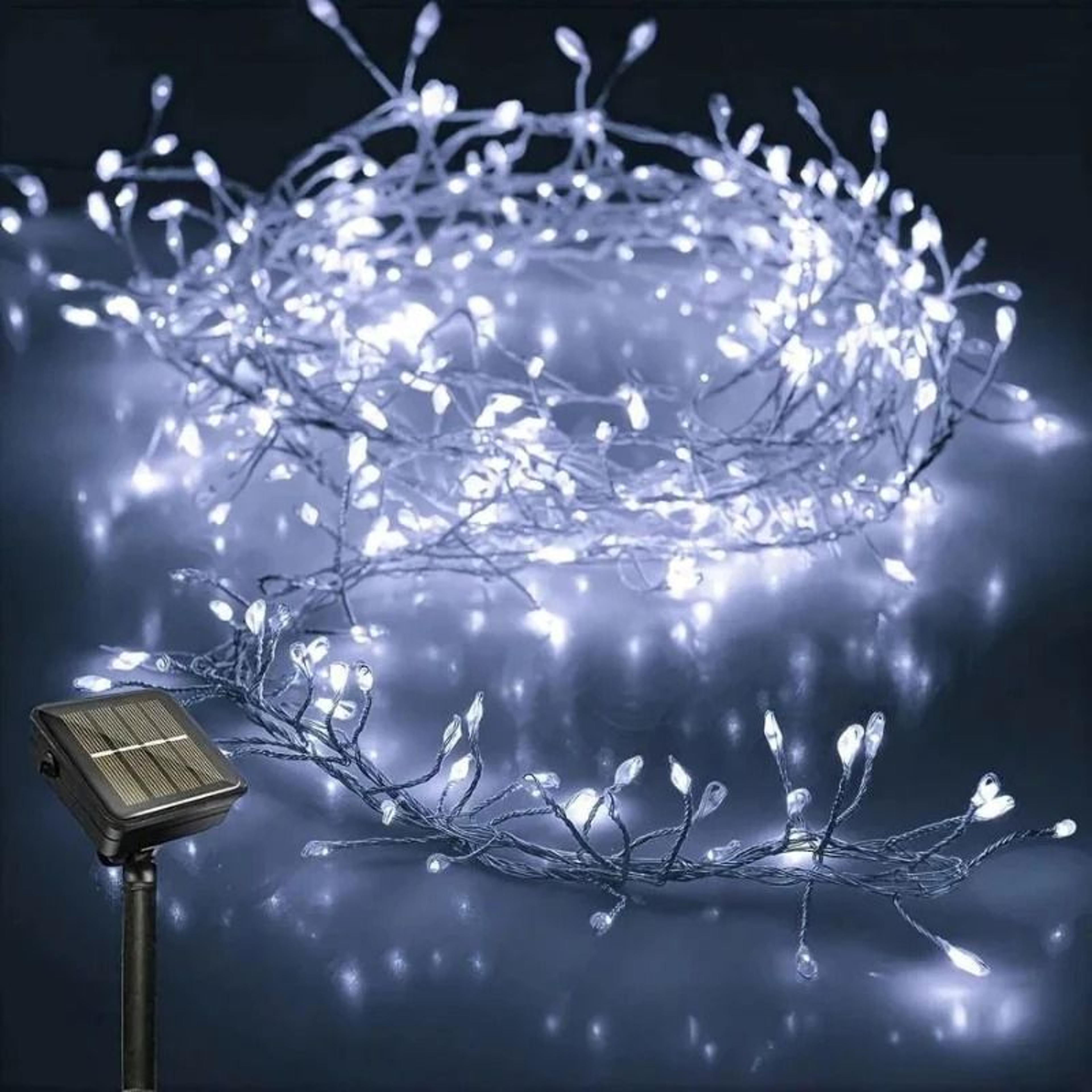 Solar Outdoor Firecracker Fairy String Lights 8 Modes Waterproof Garland Decor 2