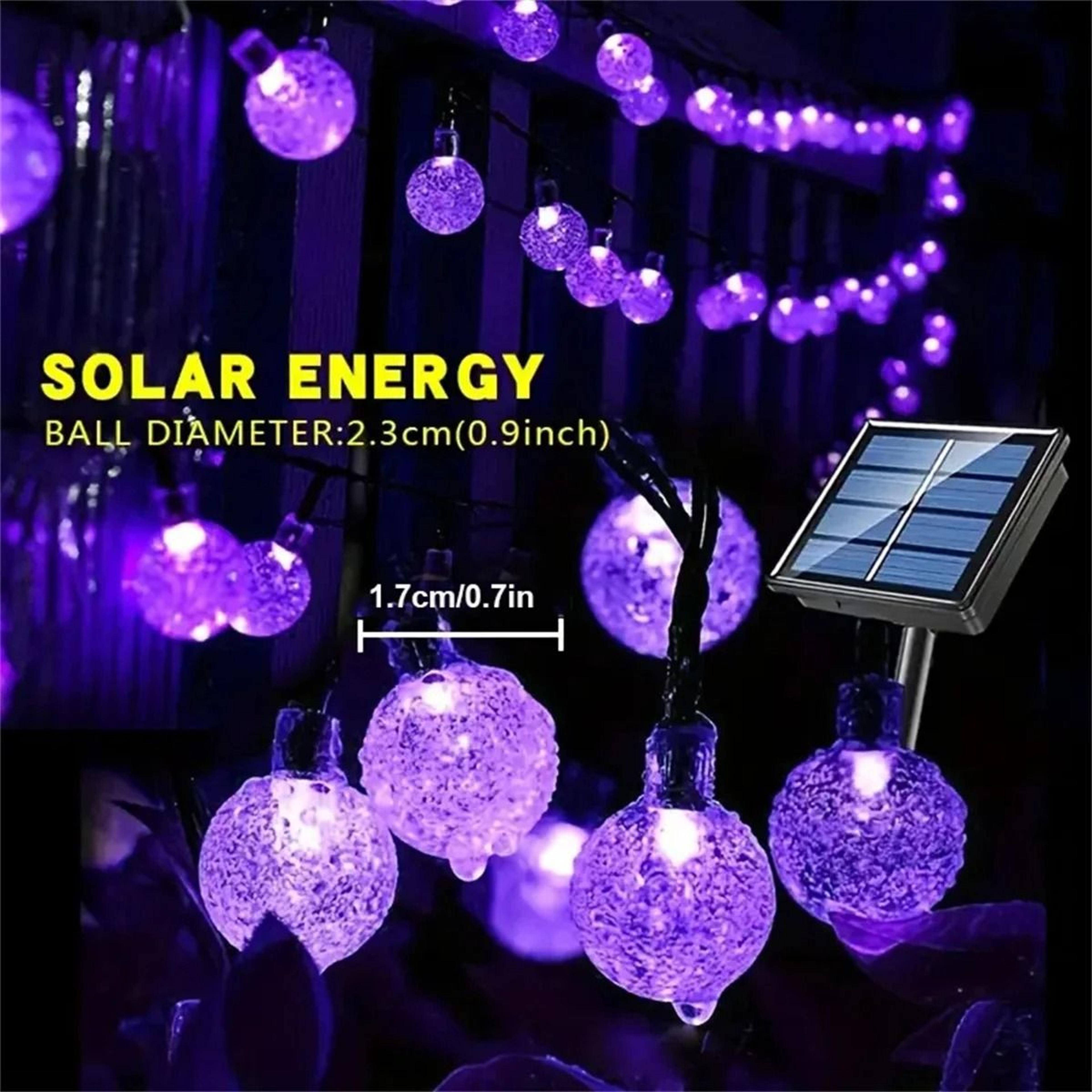 Solar Outdoor Bubble Ball String Lights 8 Modes Waterproof LED Fairy Lamp 0