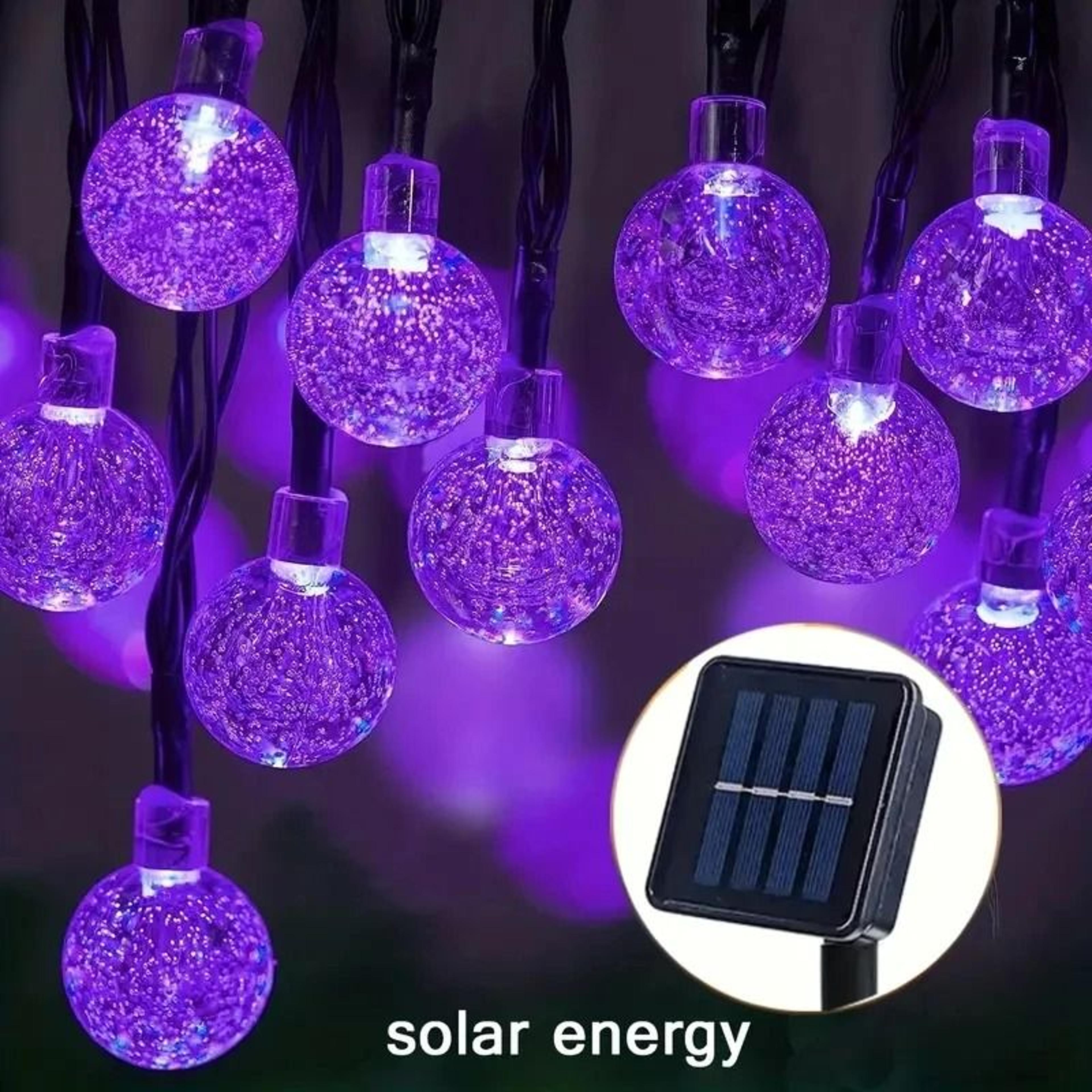 Solar Outdoor Bubble Ball String Lights 8 Modes Waterproof LED Fairy Lamp 7