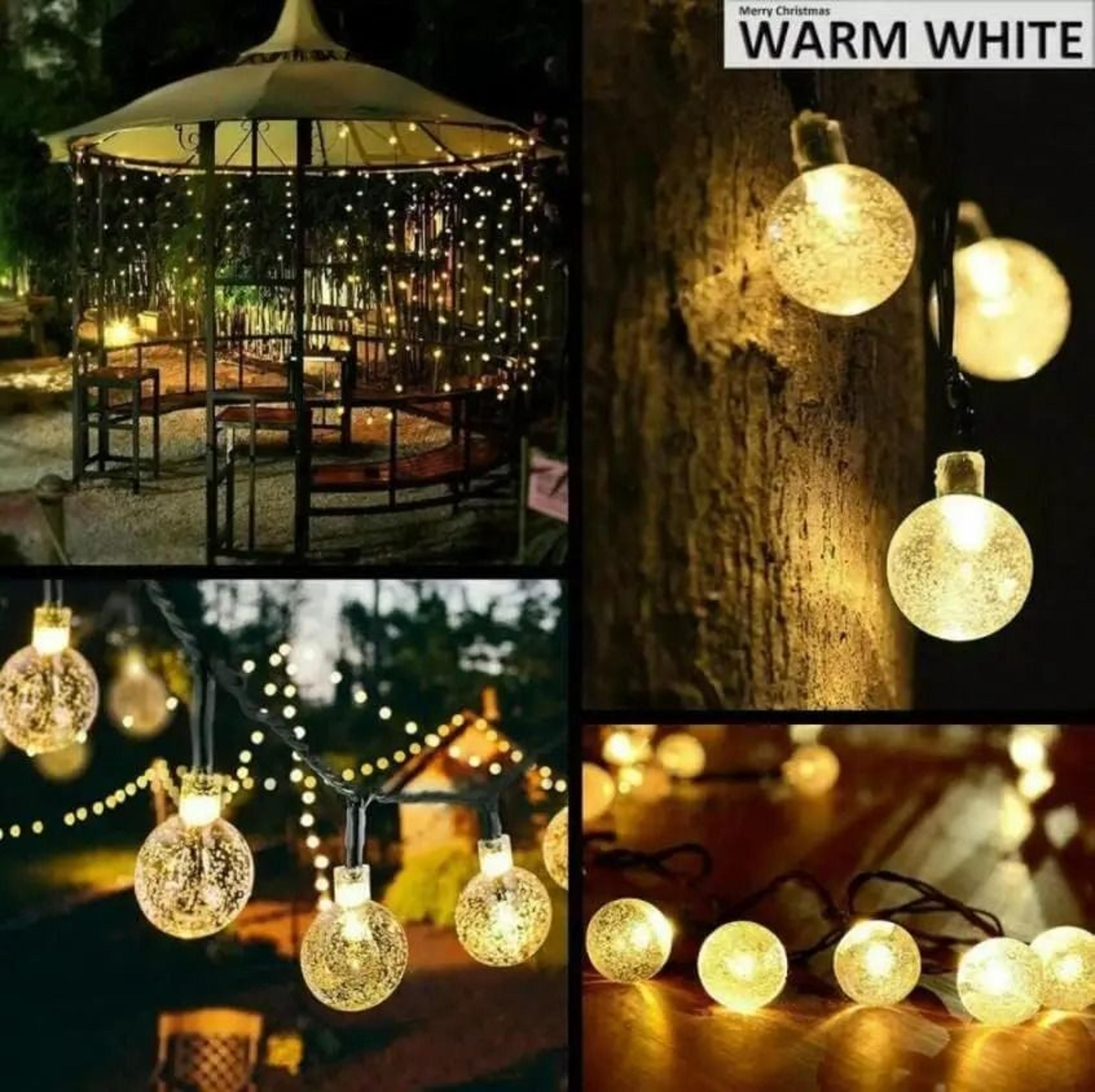 Solar Outdoor Bubble Ball String Lights 8 Modes Waterproof LED Fairy Lamp 2