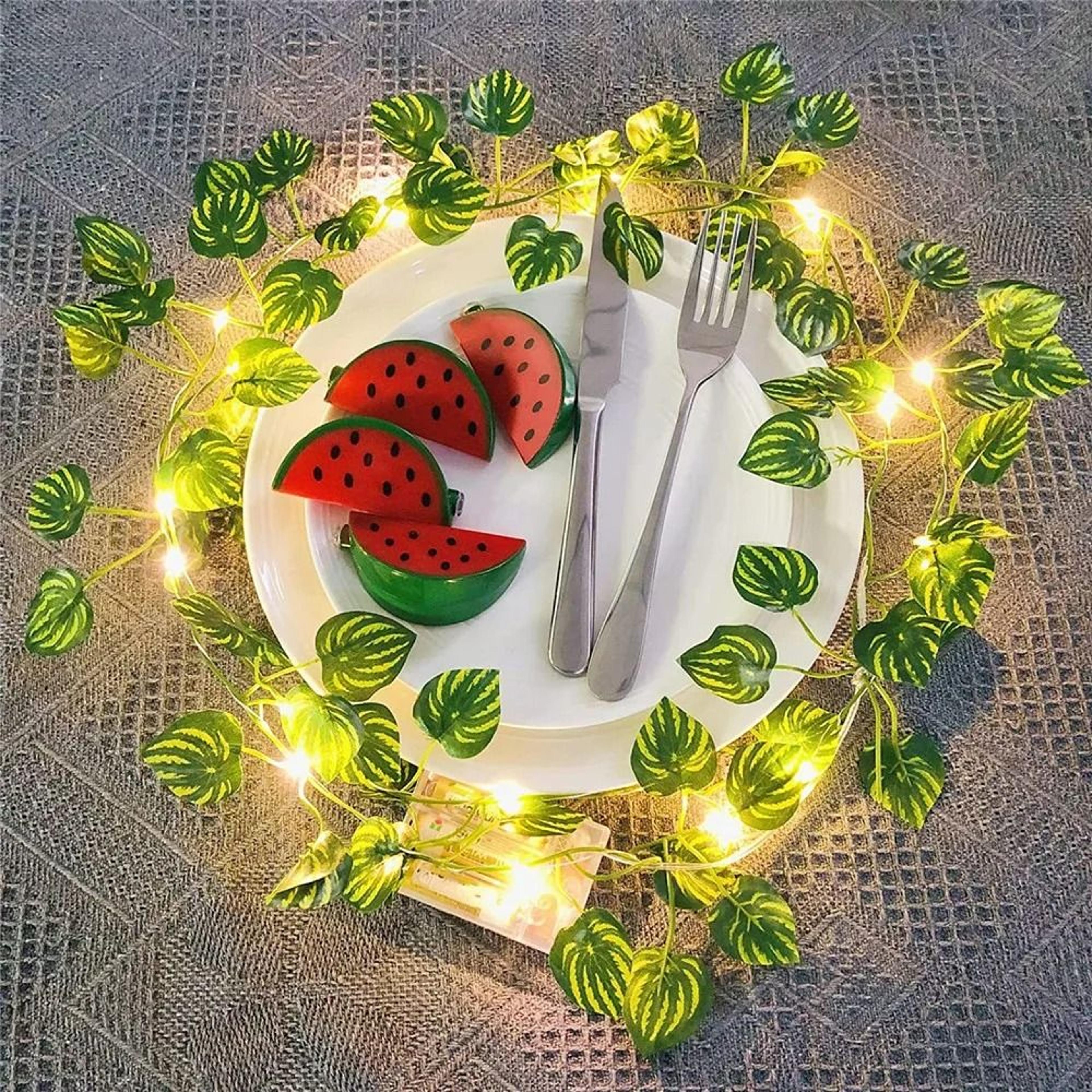 Solar Ivy Fairy String Lights Outdoor Waterproof Artificial Leaf Garland Decor 4