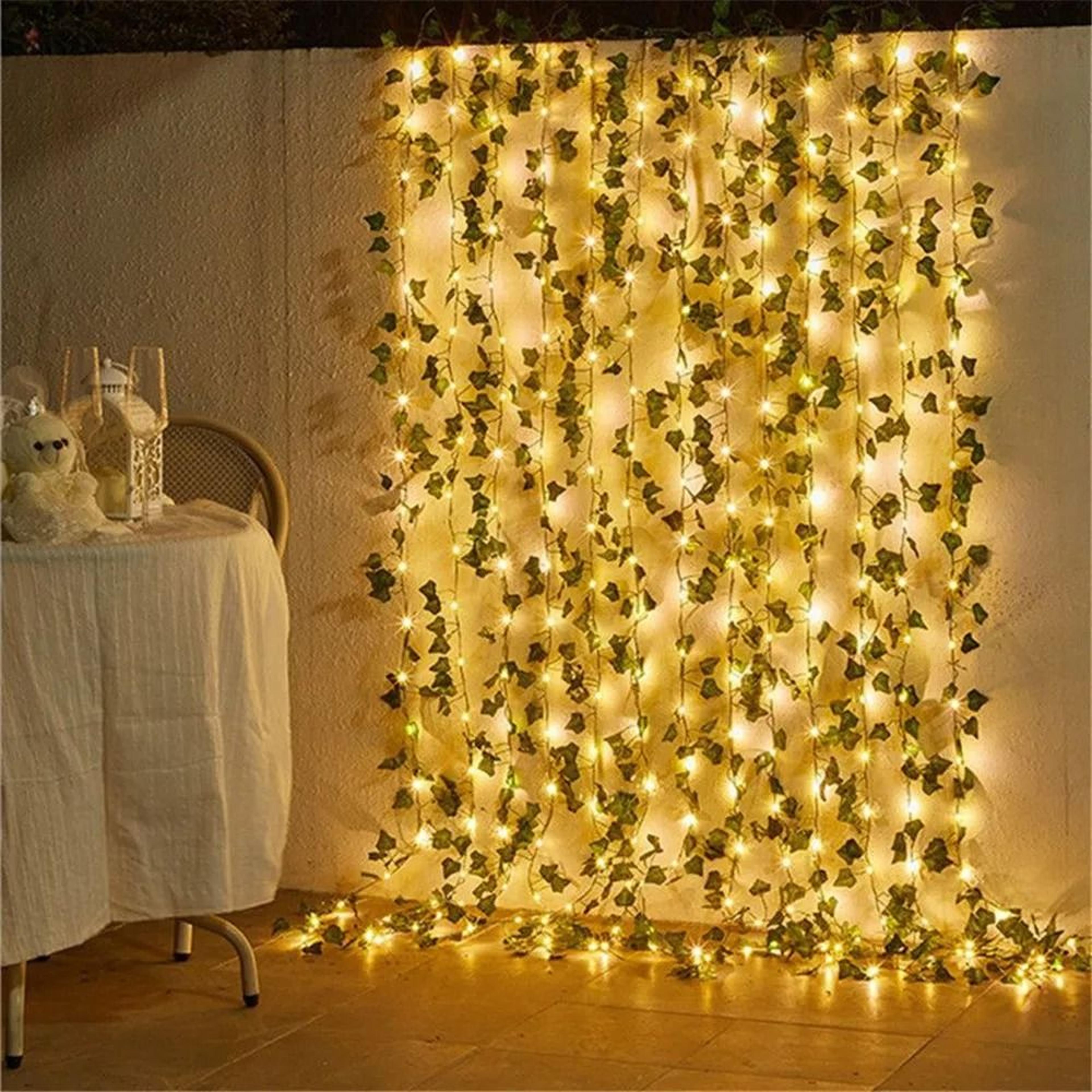 Solar Ivy Fairy String Lights Outdoor Waterproof Artificial Leaf Garland Decor 5