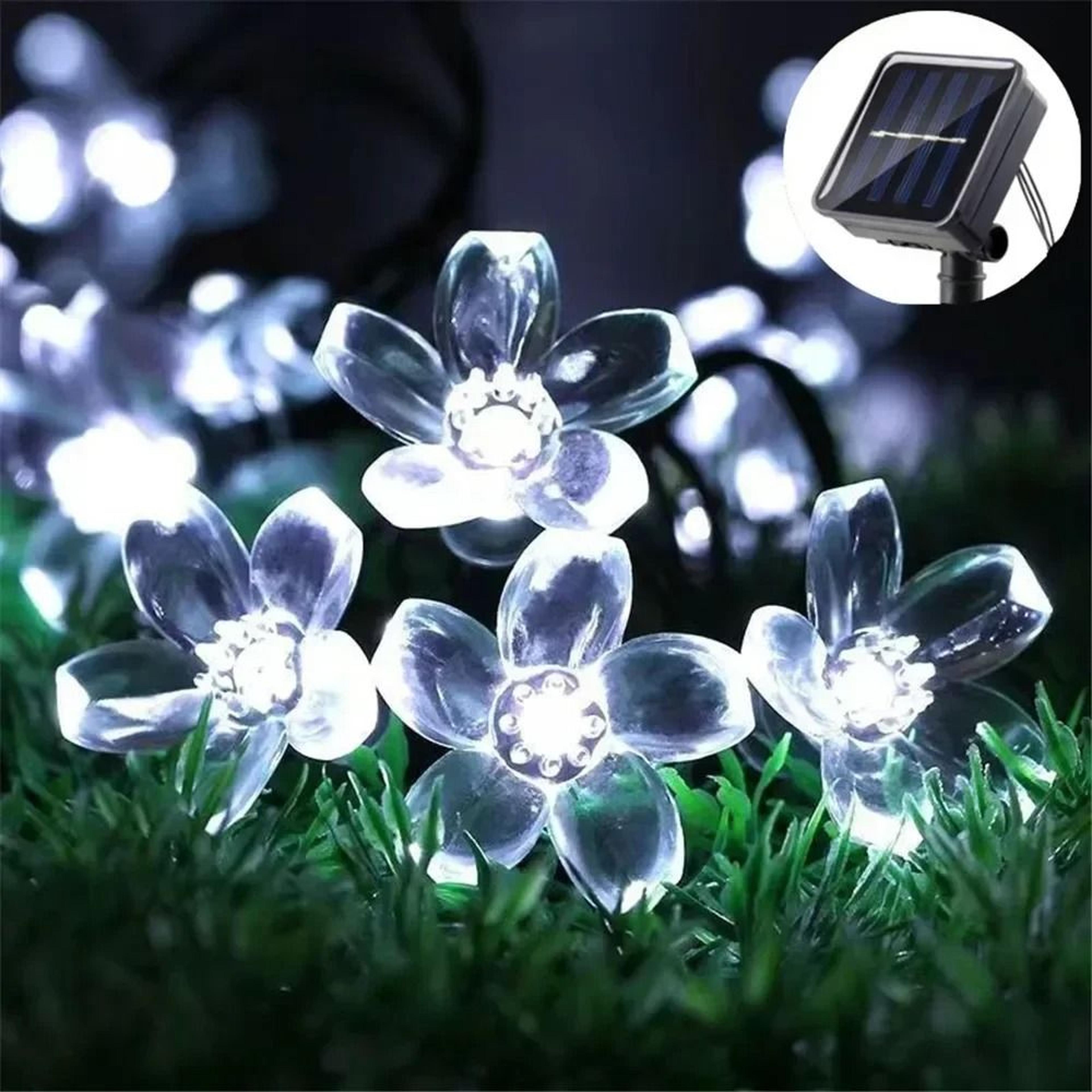 Solar Outdoor Cherry Flower String Lights Waterproof LED Sakura Garden Decor 7