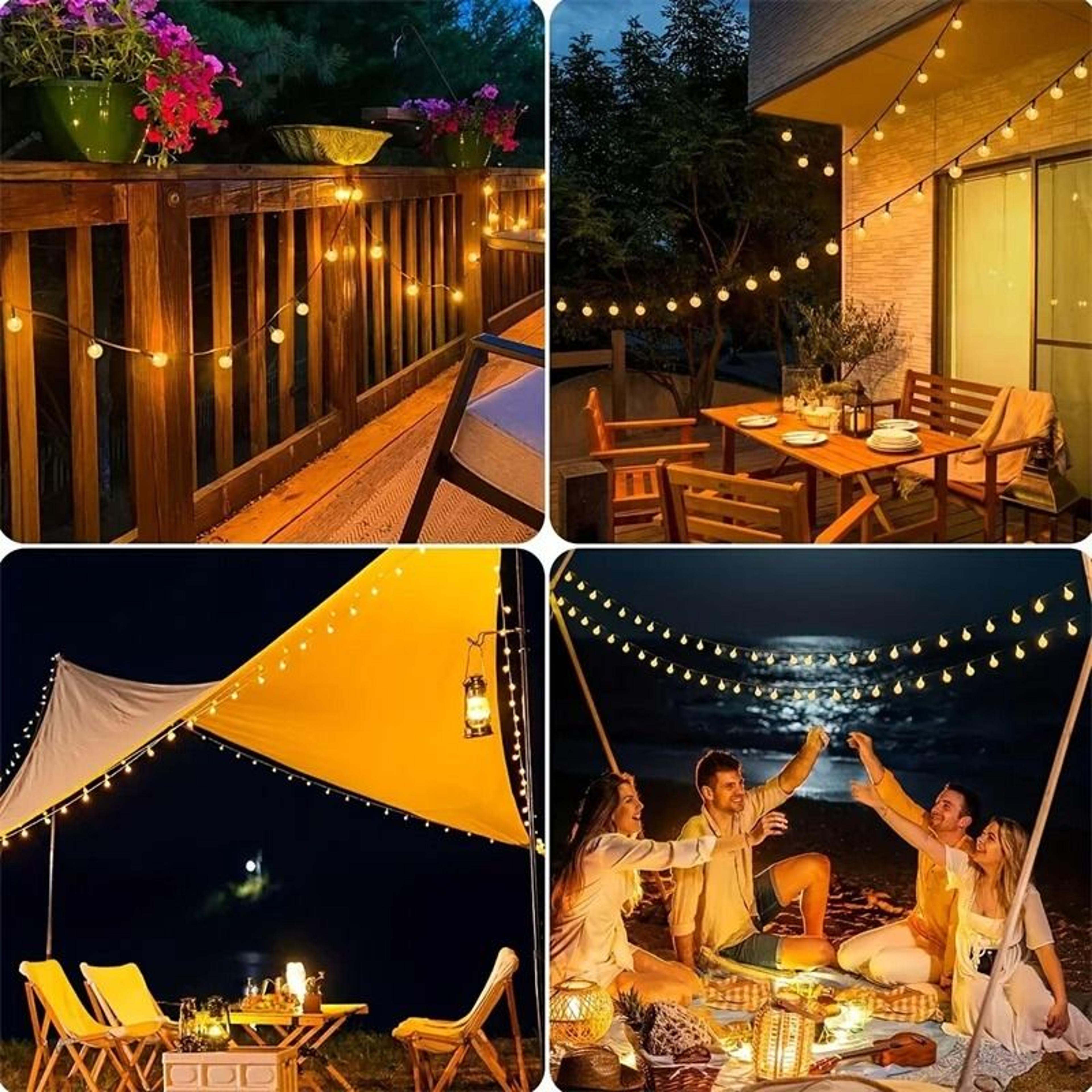 Solar Outdoor Bubble Crystal Globe String Lights 8 Modes Waterproof Patio Decor 2