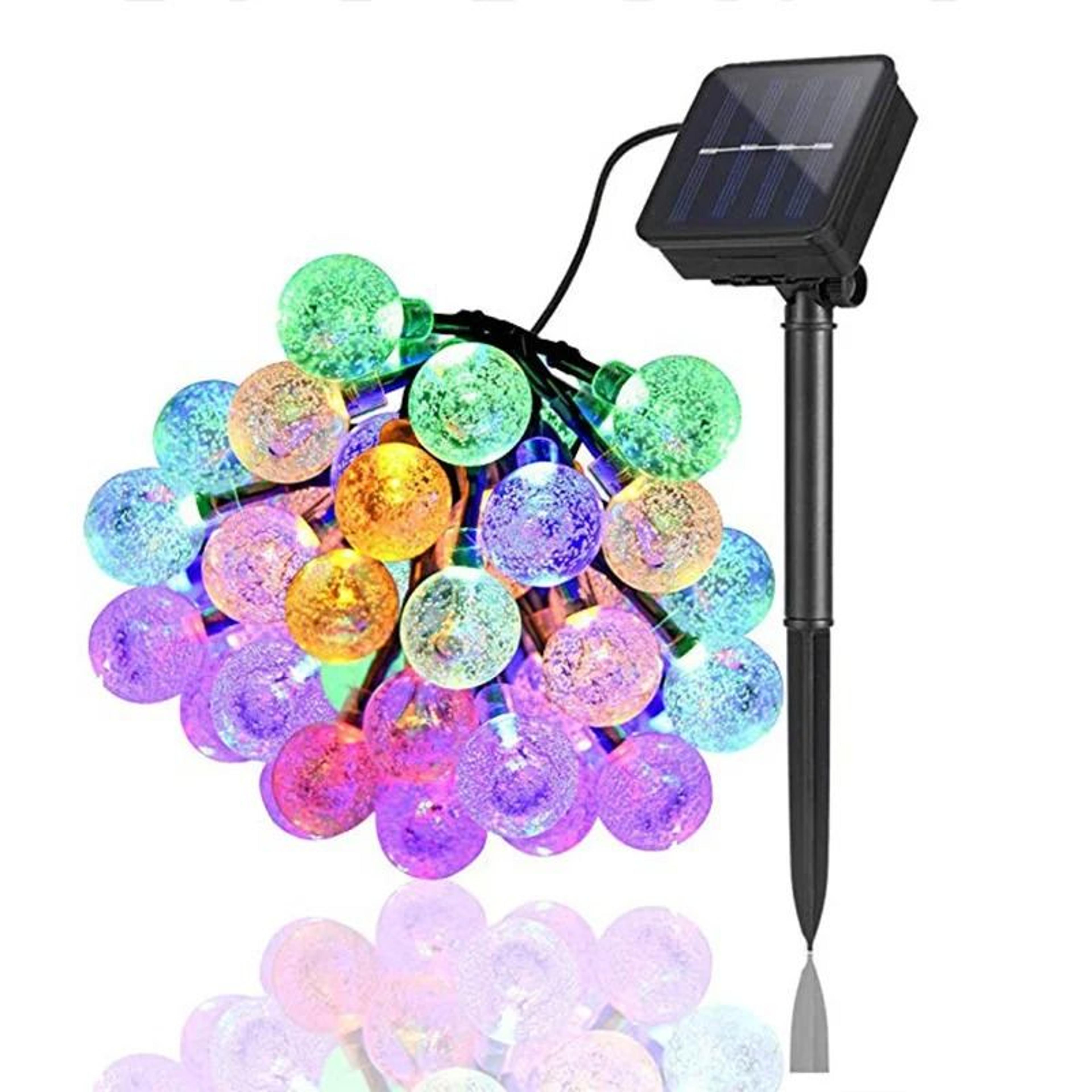 Solar Outdoor Crystal Globe String Lights 5712M Waterproof Garden Decor 9