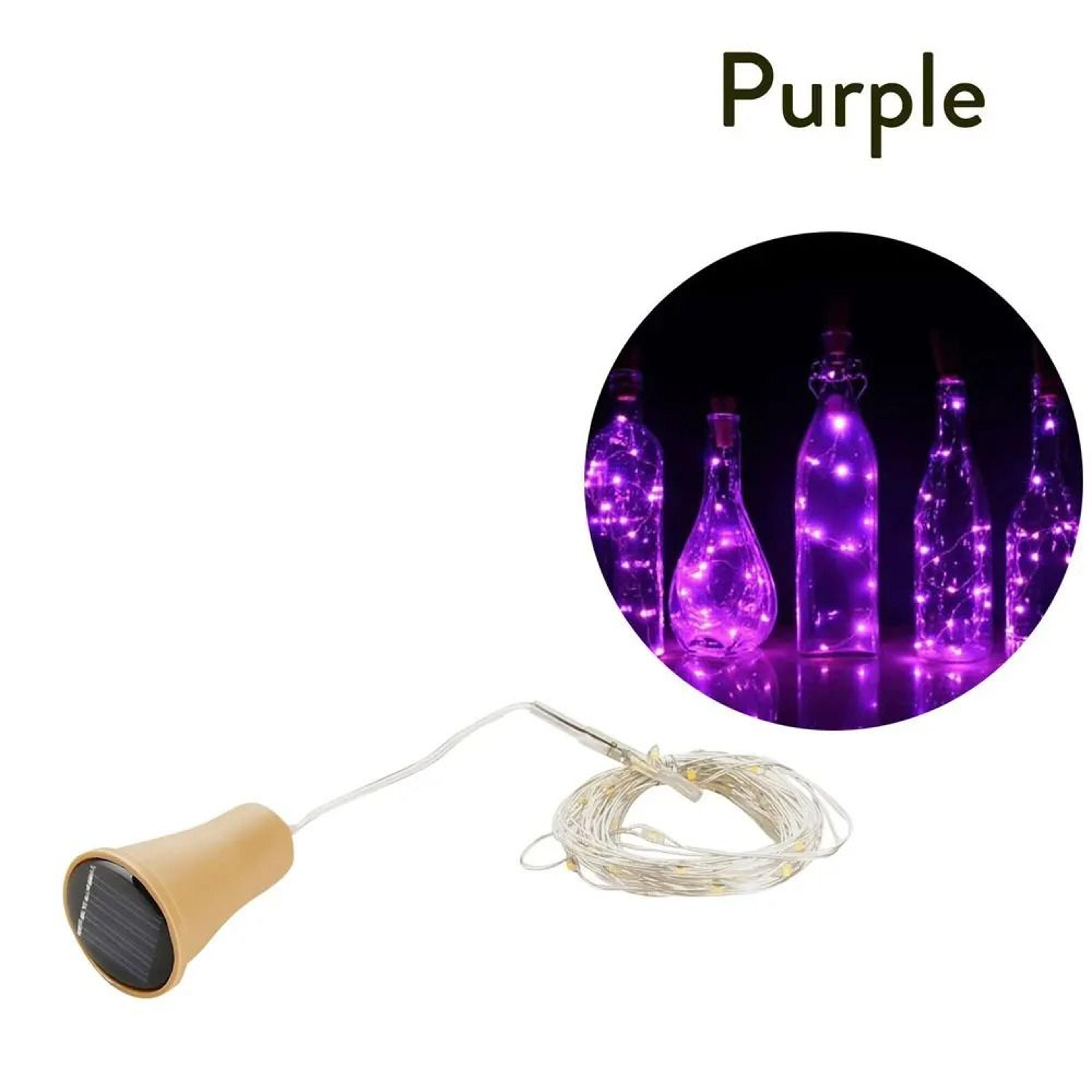 Solar Outdoor Wine Bottle Lights Cork Shape Copper Wire Fairy Garland Decor 8