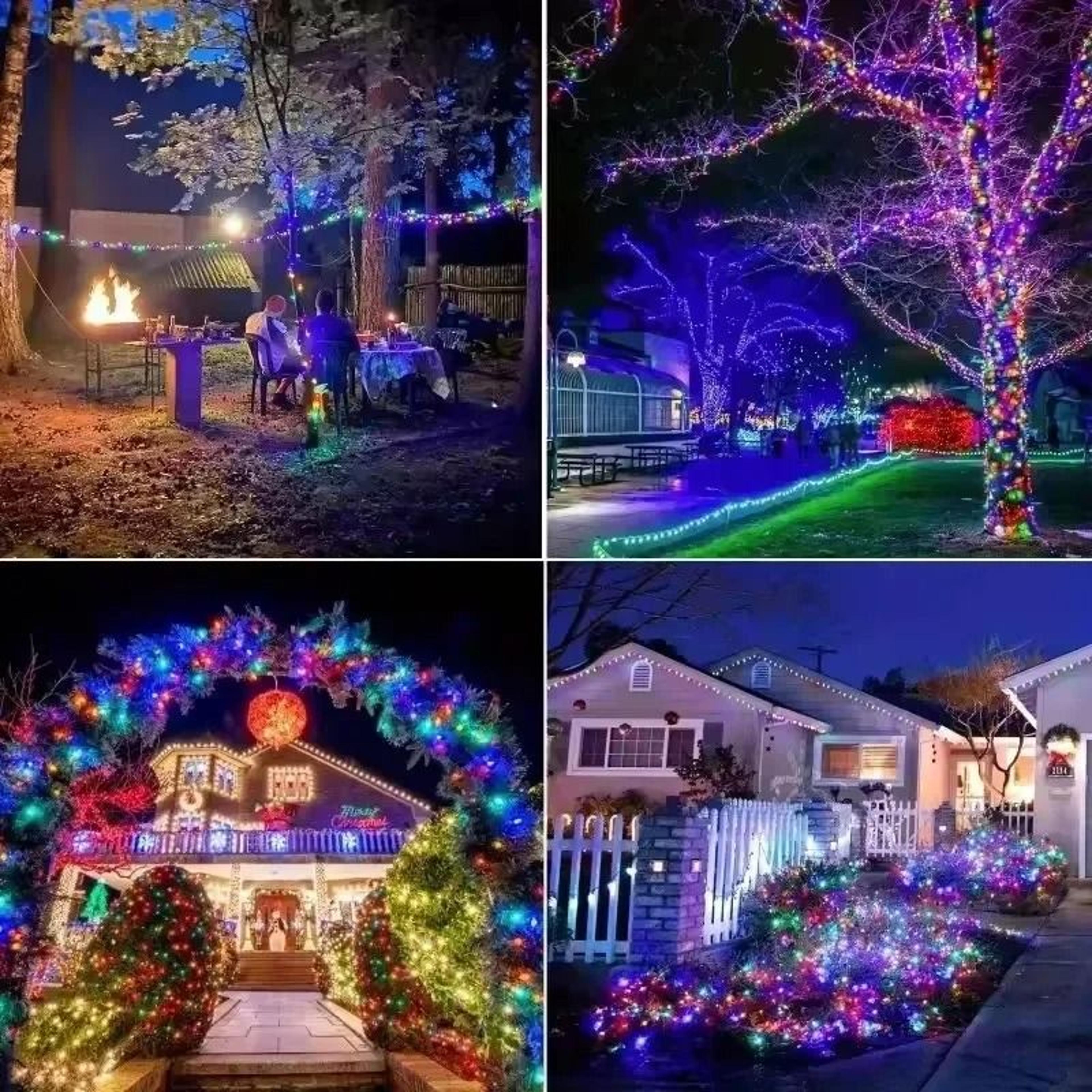 Solar Outdoor Copper Wire LED Fairy String Lights 8 Modes Waterproof Decor 4