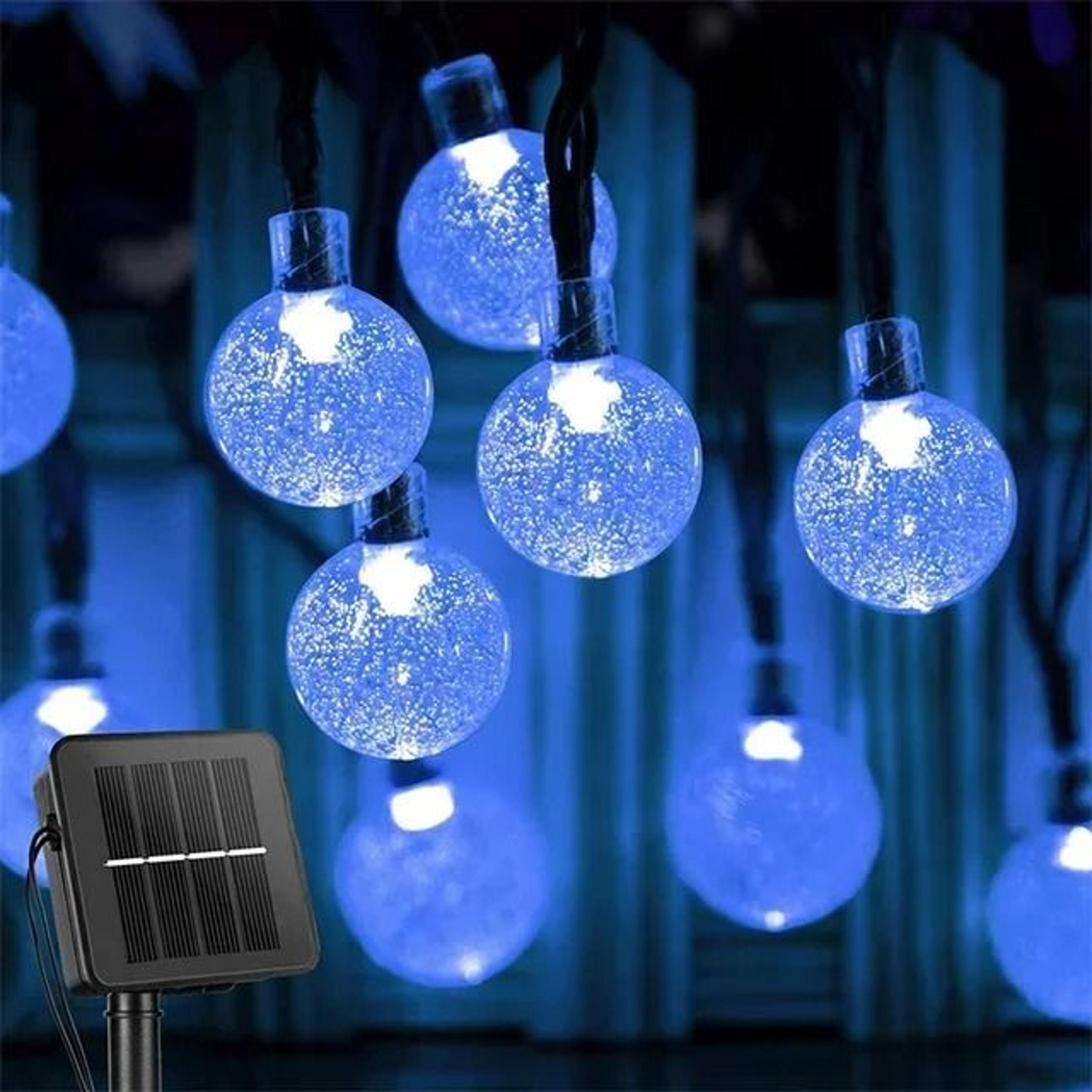 Solar Outdoor Festoon Crystal Globe LED String Lights IP65 Waterproof Garden Decor 7