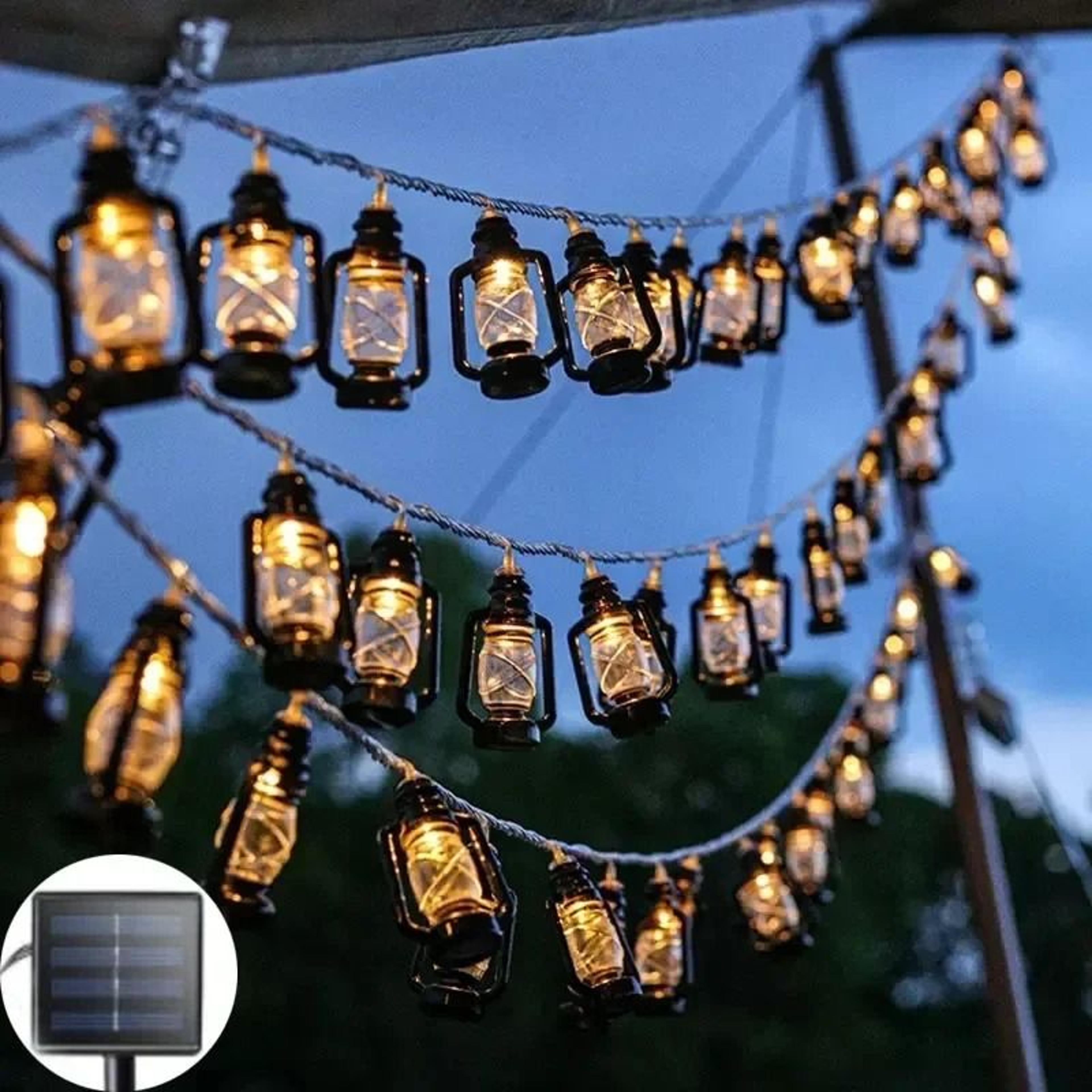 solar outdoor retro bottle led fairy string lights ramadan & eid mubarak decor