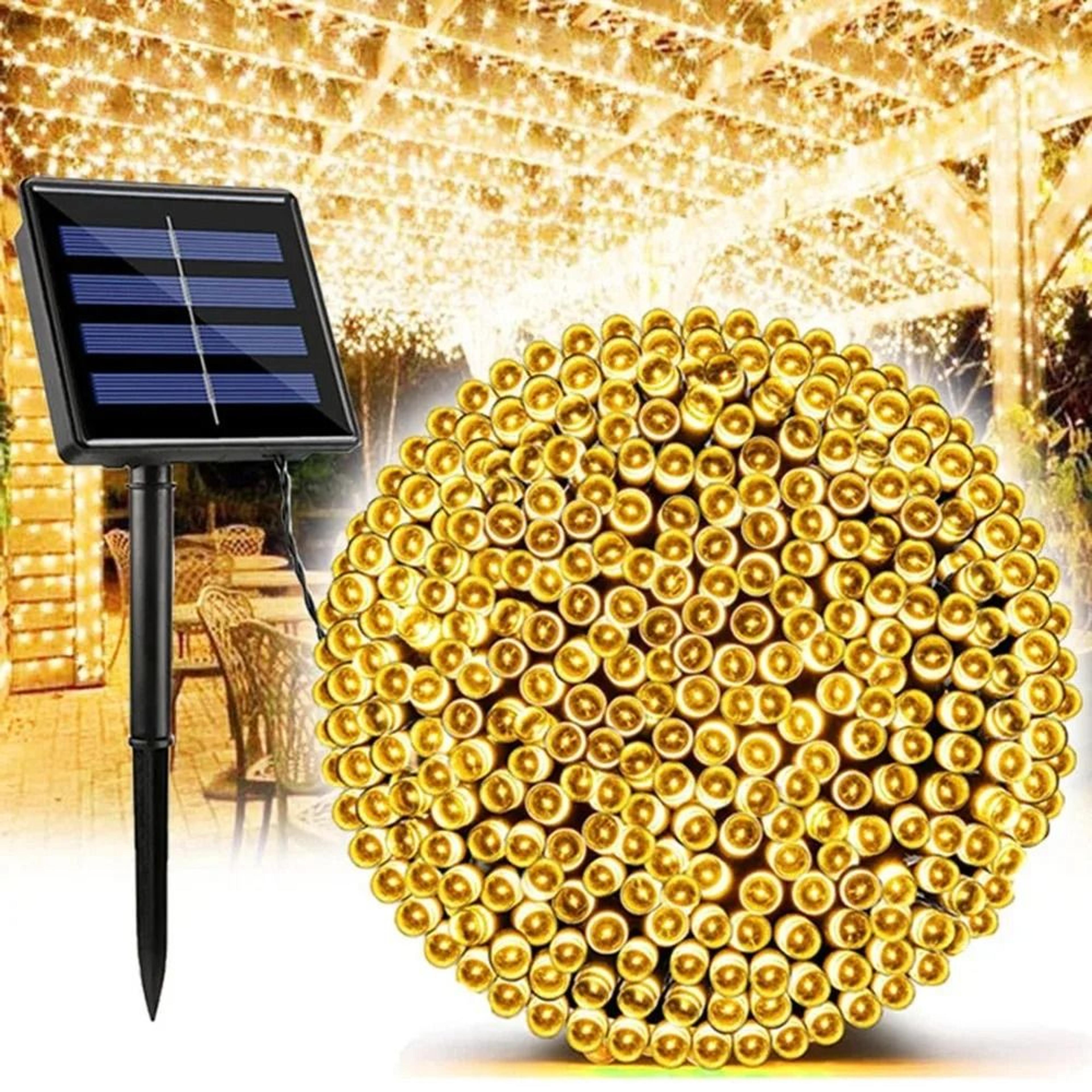 solar outdoor 8-color led fairy string lights waterproof terrace garden decor
