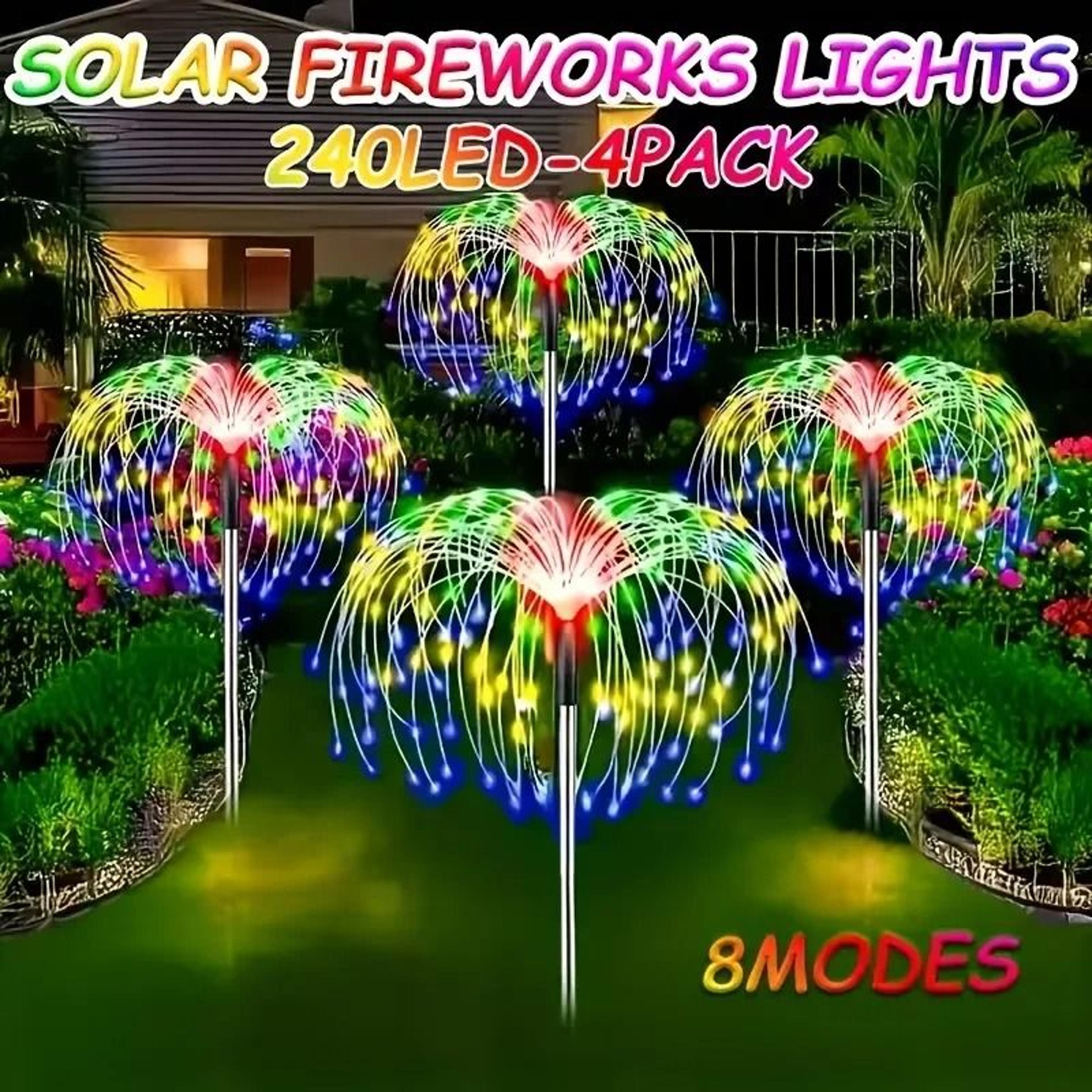 6-pack outdoor solar garden stake lights 8 modes ip65 landscape courtyard decor