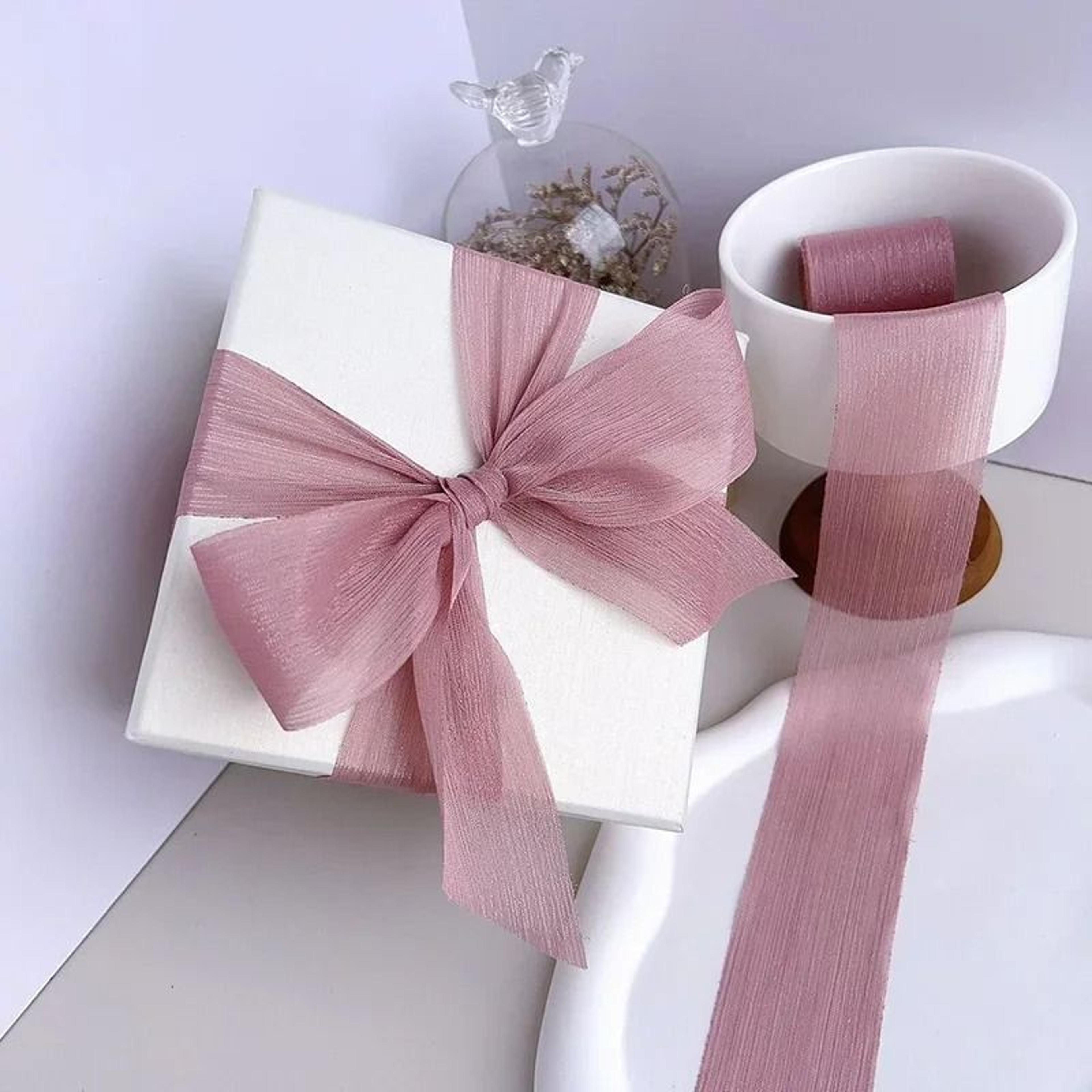 Silver Sparkling Yarn Ribbon Chiffon Wrinkle Mesh Gift Packaging Flower Decor 5 Meters 11