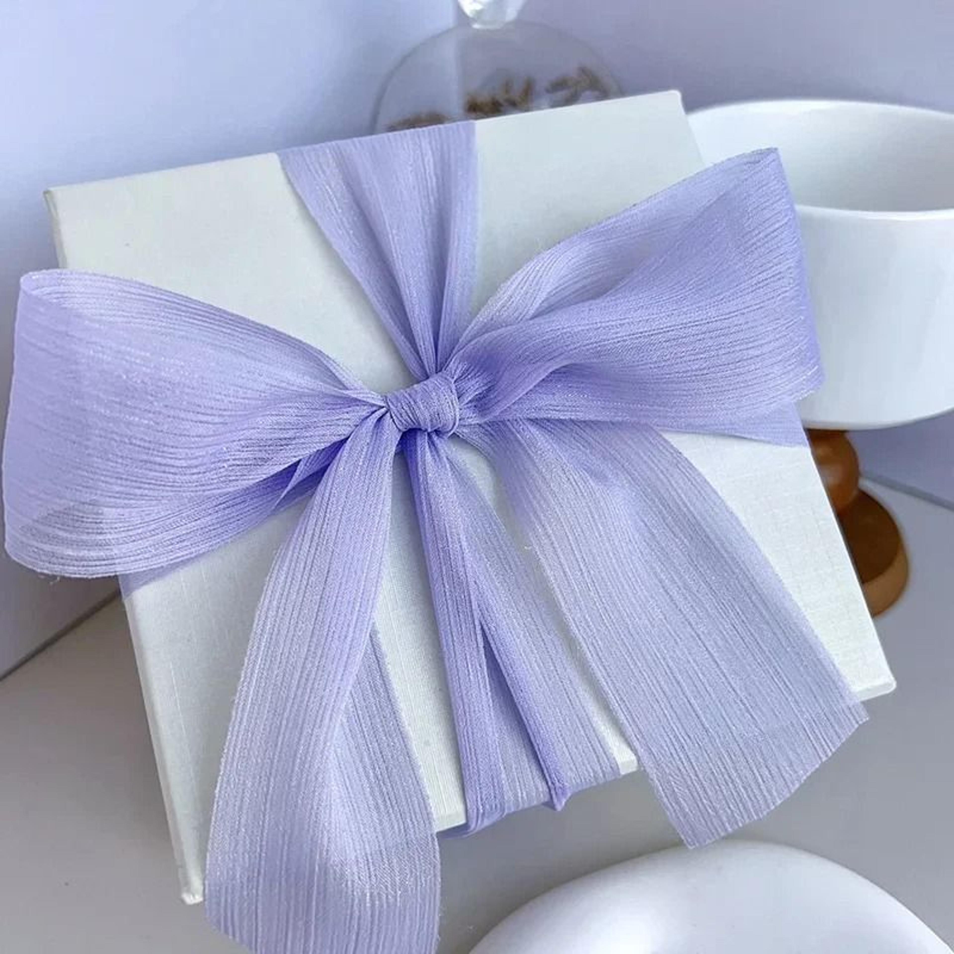 Silver Sparkling Yarn Ribbon Chiffon Wrinkle Mesh Gift Packaging Flower Decor 5 Meters 19