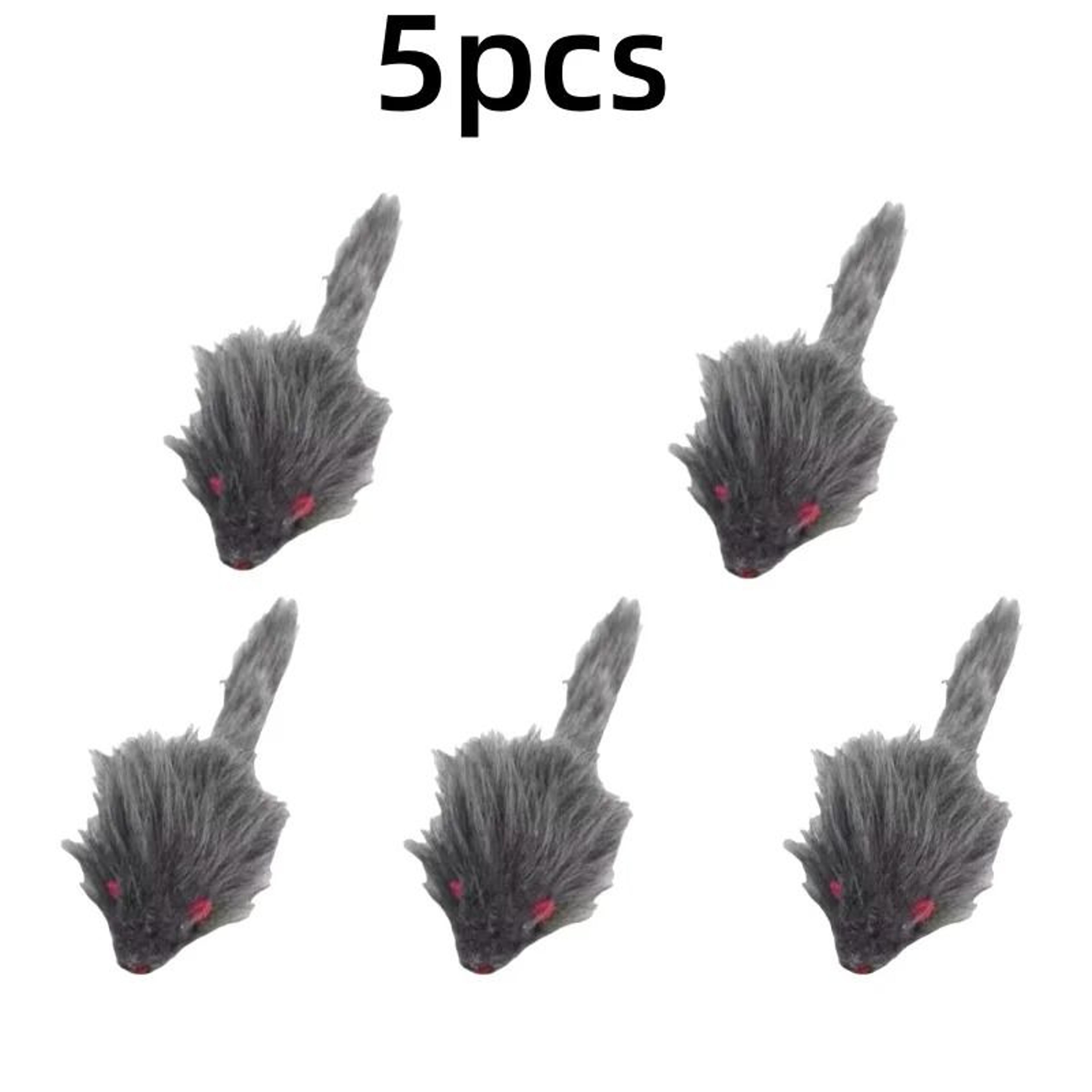 18cm Soft Rabbit Fur False Mouse Cat Toy With LongHaired Tail For Indoor Pets 16