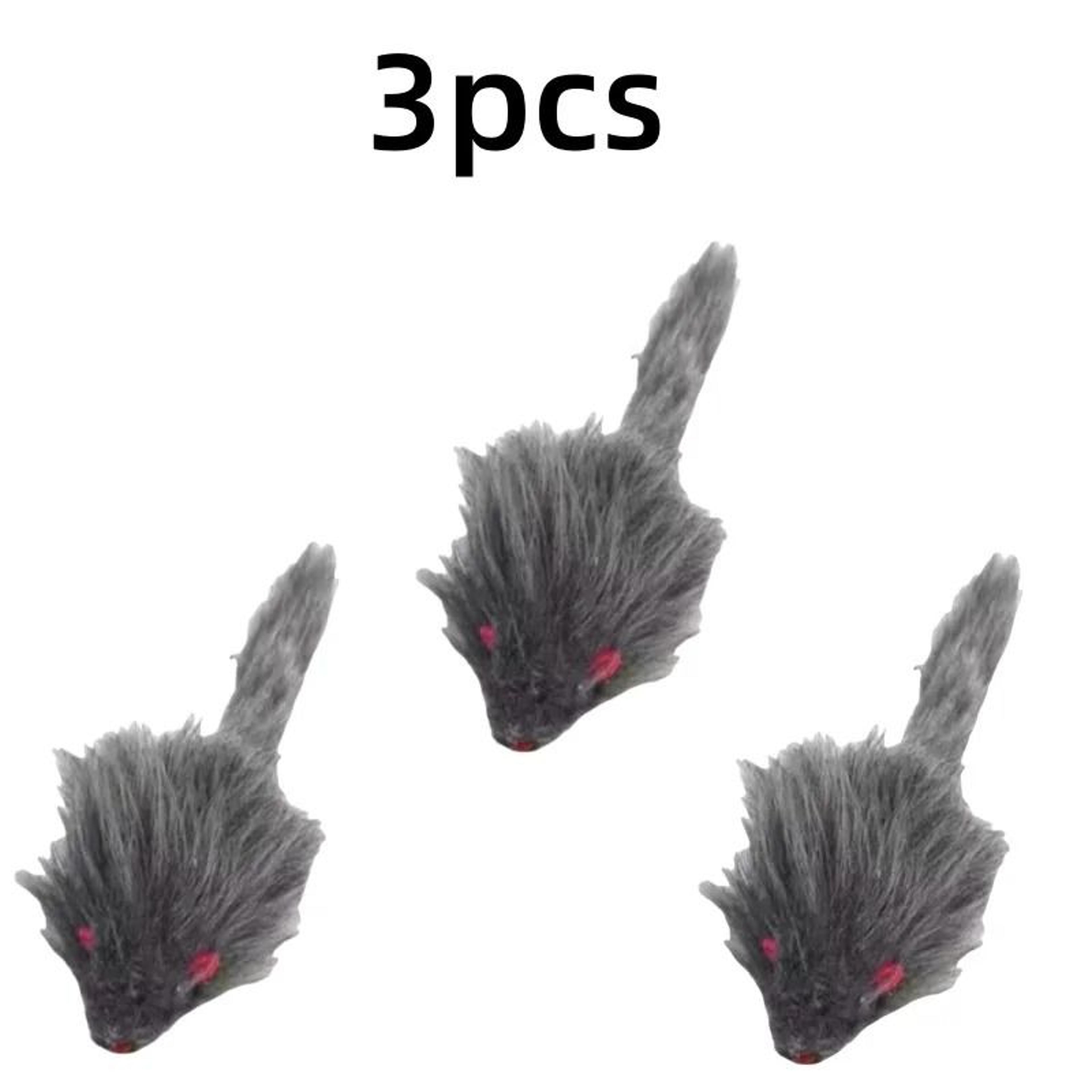 18cm Soft Rabbit Fur False Mouse Cat Toy With LongHaired Tail For Indoor Pets 14