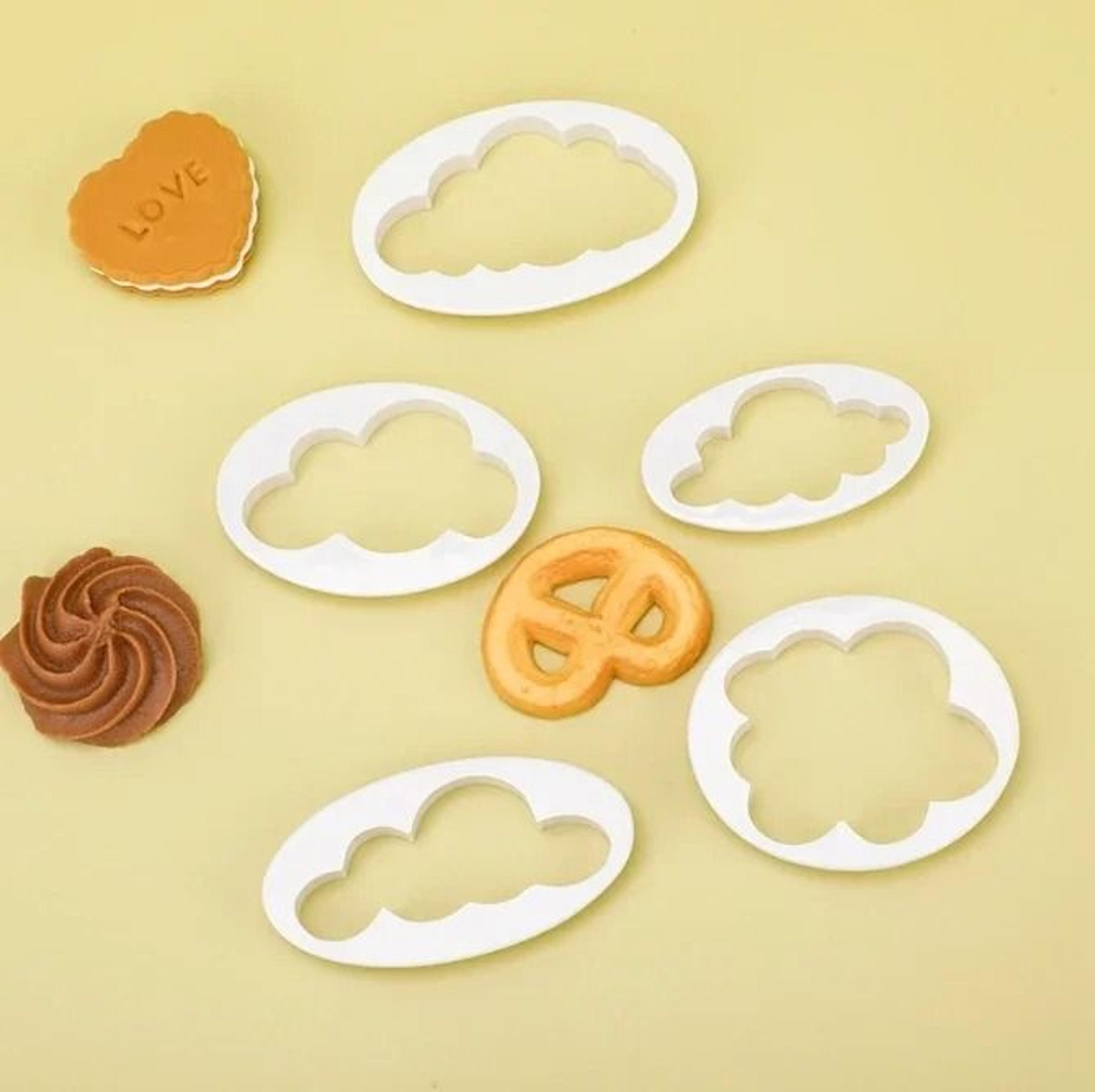 5Piece Cloud Fondant Cookie Cutter Set Plastic Cake Decorating  Sugarcraft Molds 0