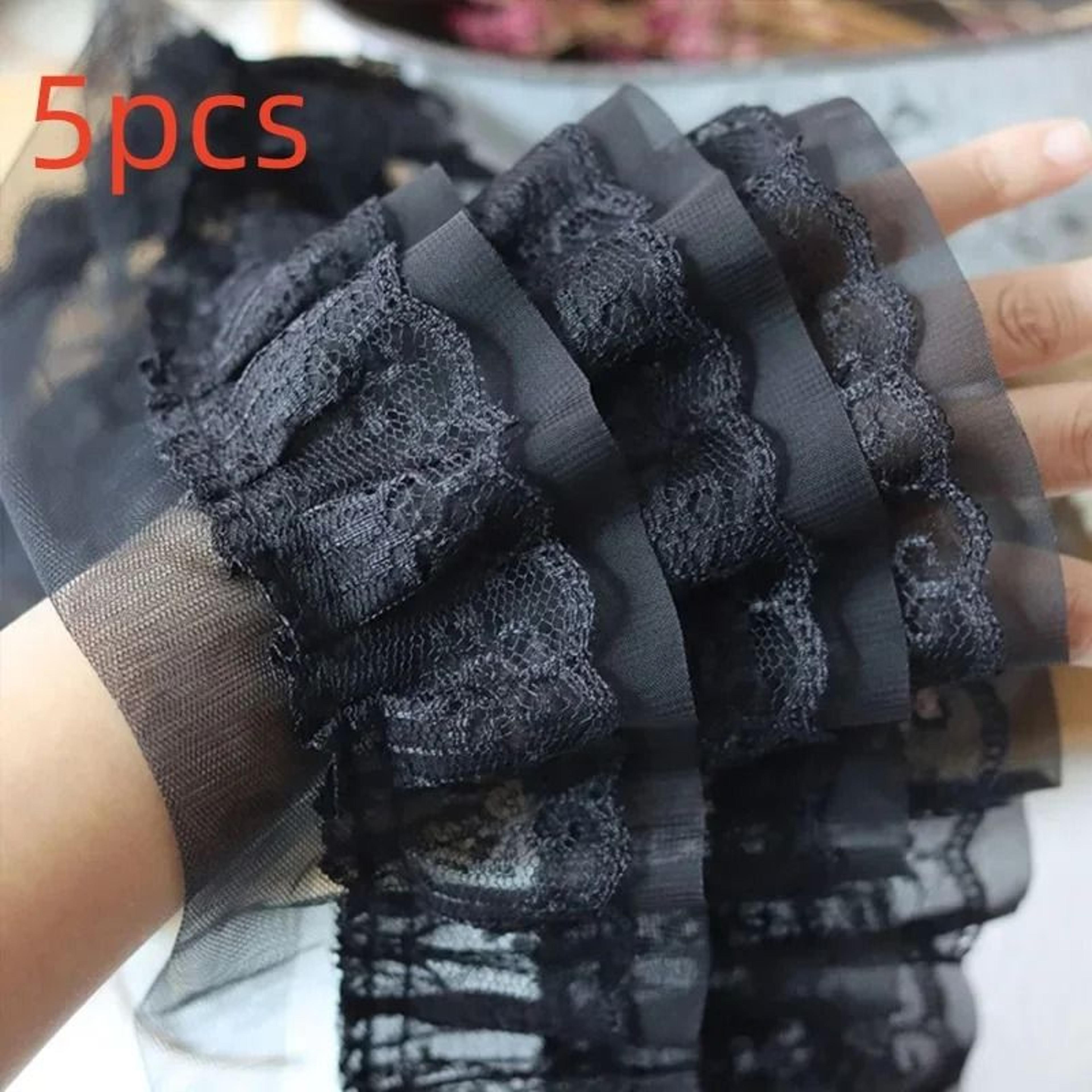 12cm ThreeLayer 3D Pleated Mesh Chiffon Embroidered Ruffle Trim 10