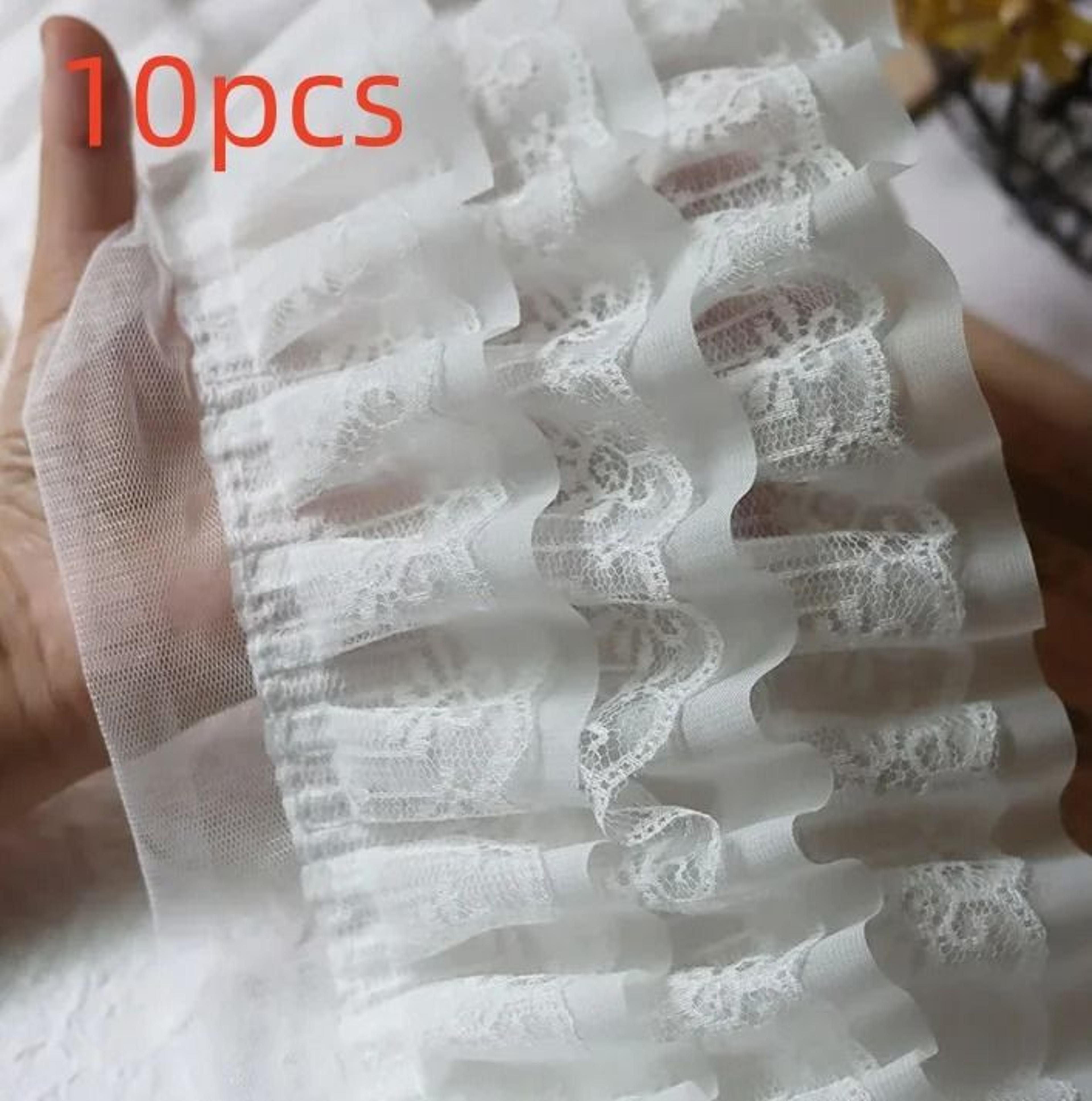 12cm ThreeLayer 3D Pleated Mesh Chiffon Embroidered Ruffle Trim 15