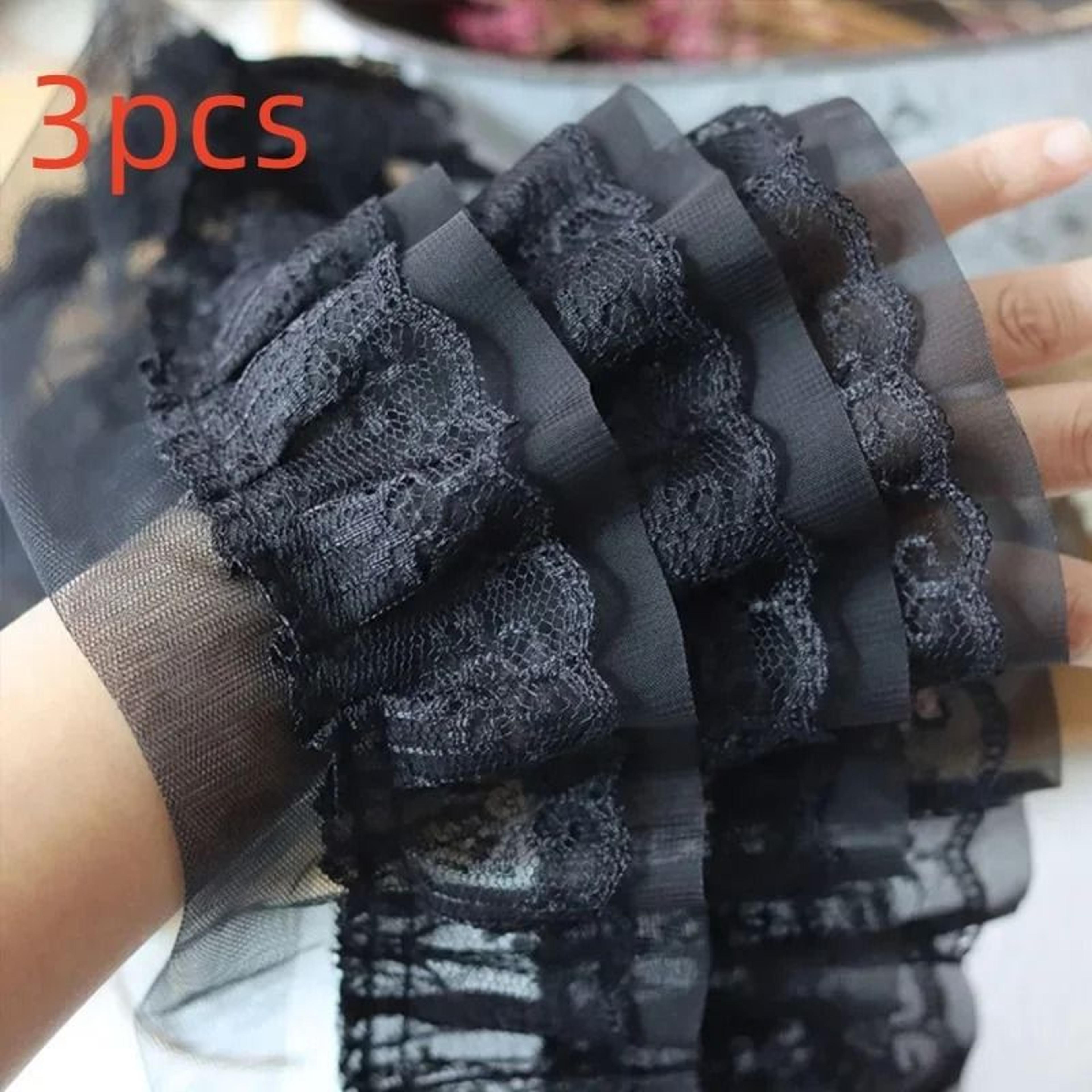 12cm ThreeLayer 3D Pleated Mesh Chiffon Embroidered Ruffle Trim 9