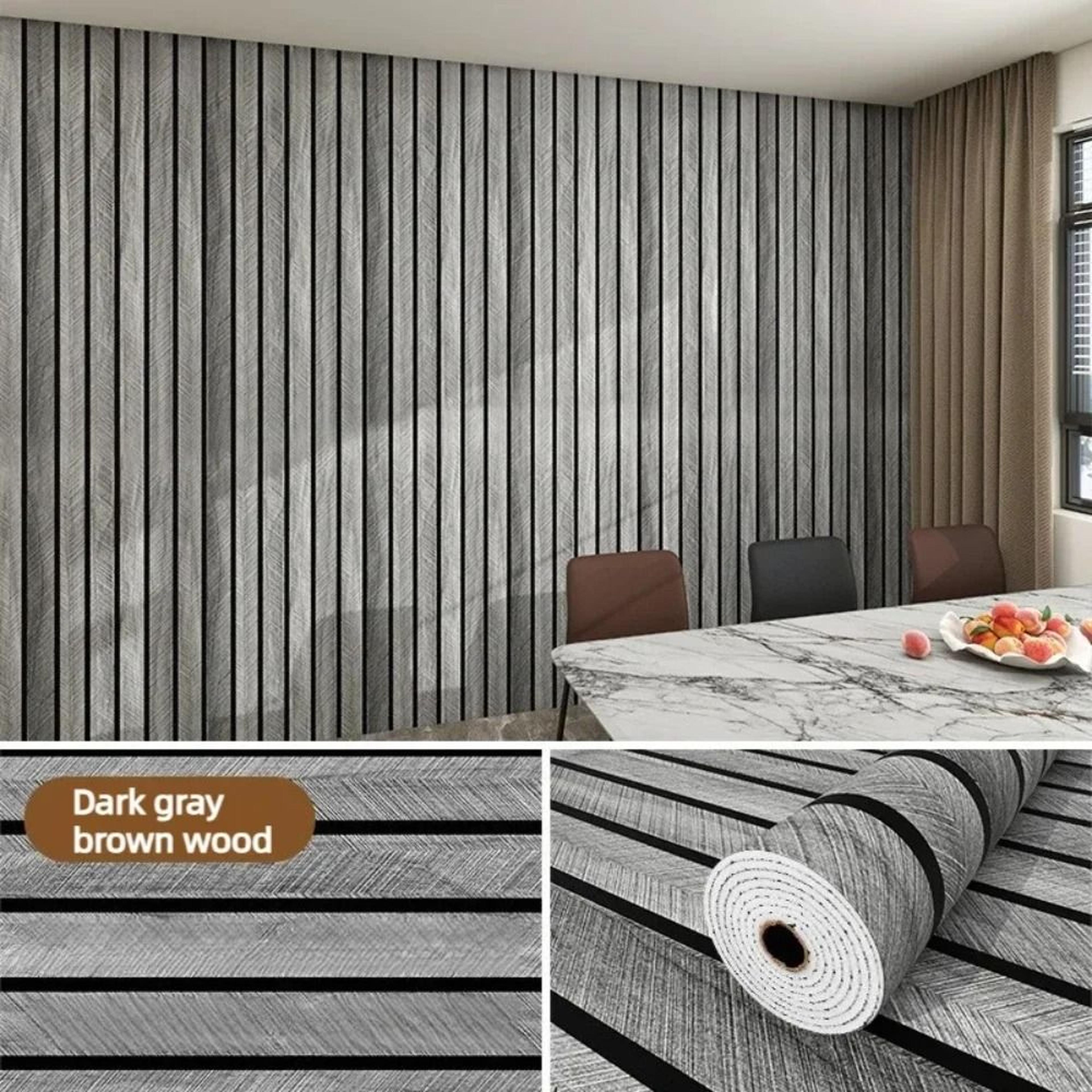 3m X 40cm Thick Brown Grid Peel And Stick Wallpaper  Waterproof Faux Plaid SelfAdhesive Wall Cover 8