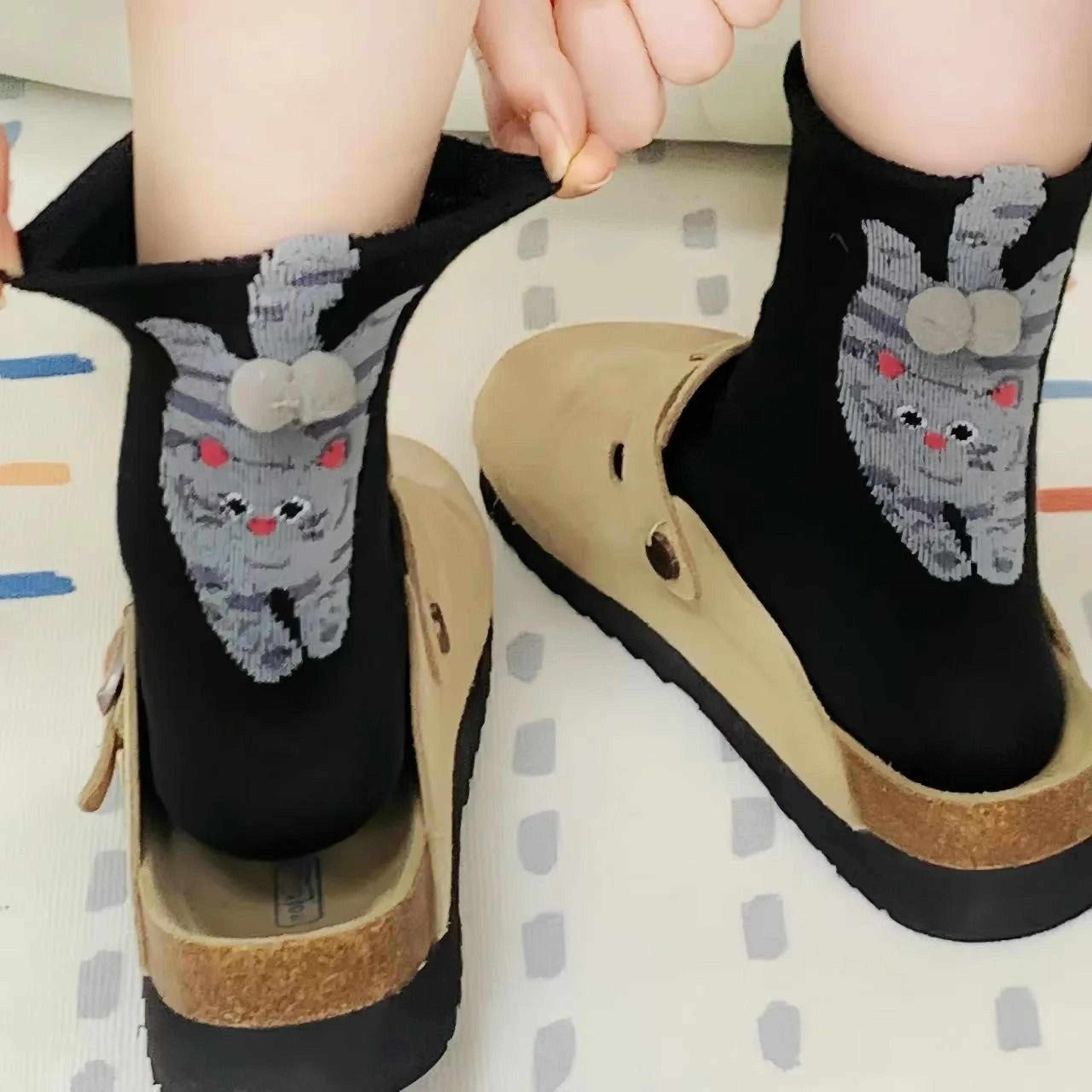 Cute Cat Egg Socks  Funny 3D Cat Design MidCalf Winter Cozy Socks 9