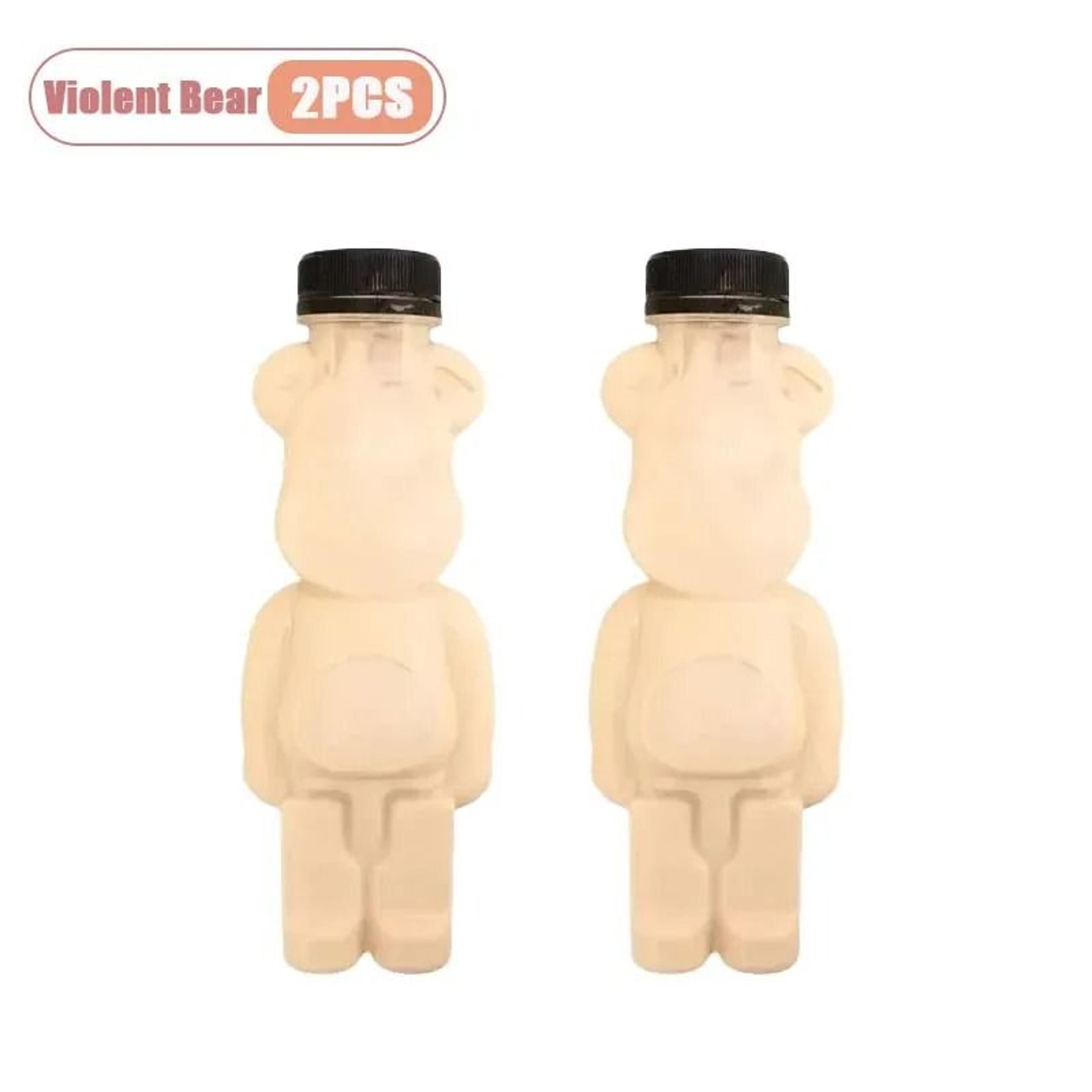 500ml Portable Cartoon Bear Transparent Drink Bottle  Cute Reusable Juice  Bubble Tea Container 9