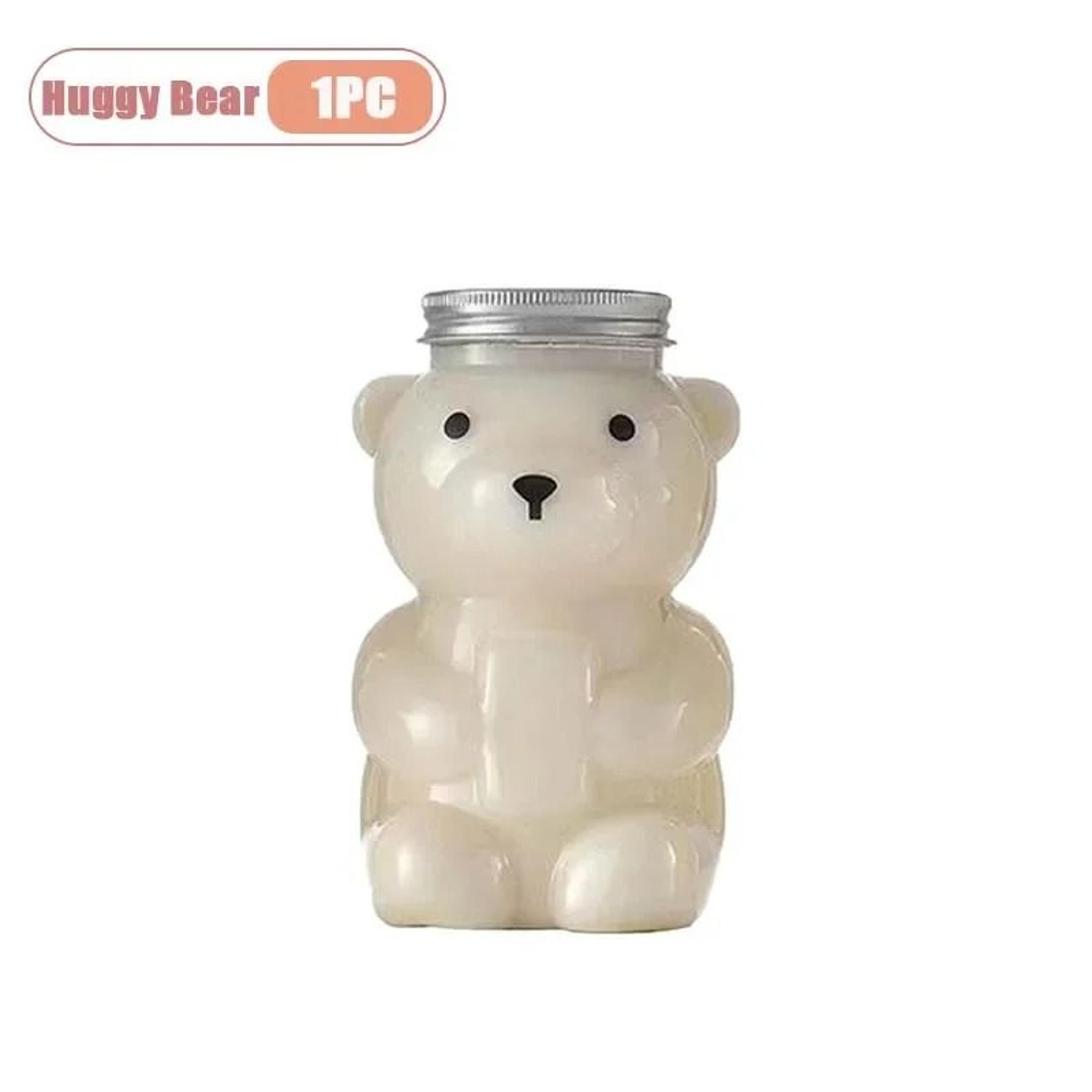 500ml Portable Cartoon Bear Transparent Drink Bottle  Cute Reusable Juice  Bubble Tea Container 8