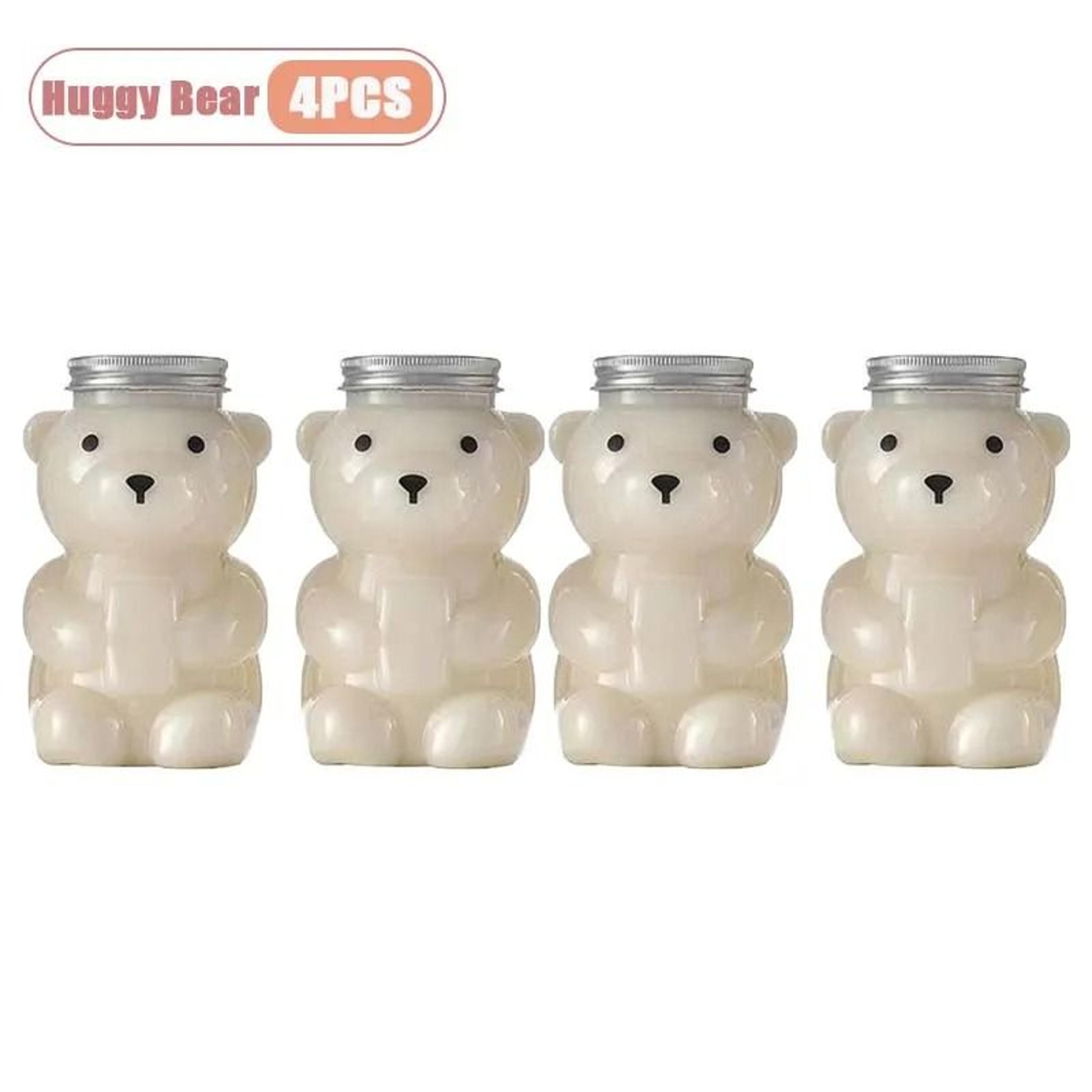 500ml Portable Cartoon Bear Transparent Drink Bottle  Cute Reusable Juice  Bubble Tea Container 11