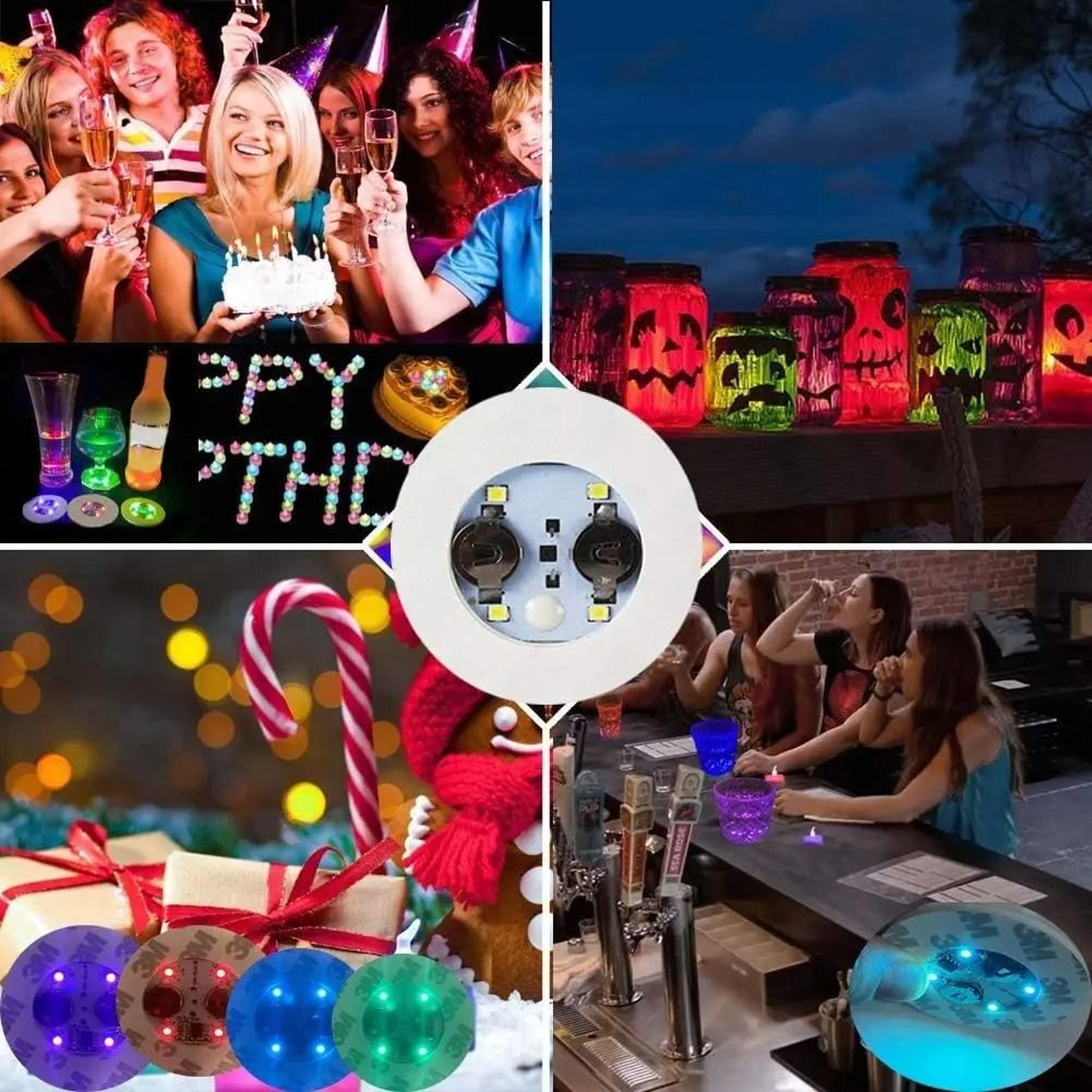 LED Coaster Lights  Glowing Wine Bottle Stickers  Colorful Party  Bar Lighting Decor 5