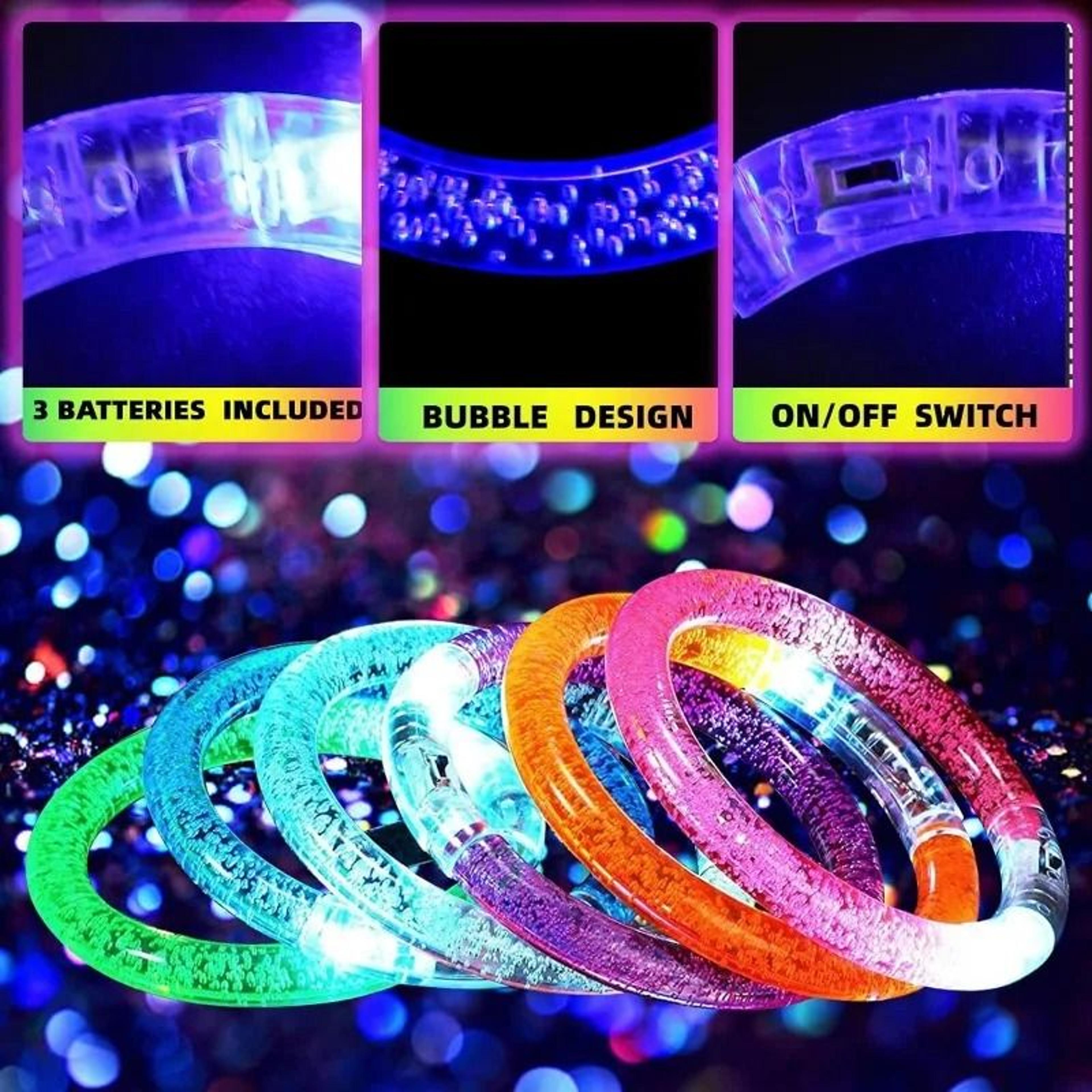 Halloween LED Acrylic Glow Bracelets  Fluorescent LightUp Wristbands For Concerts  Holiday Parties 2