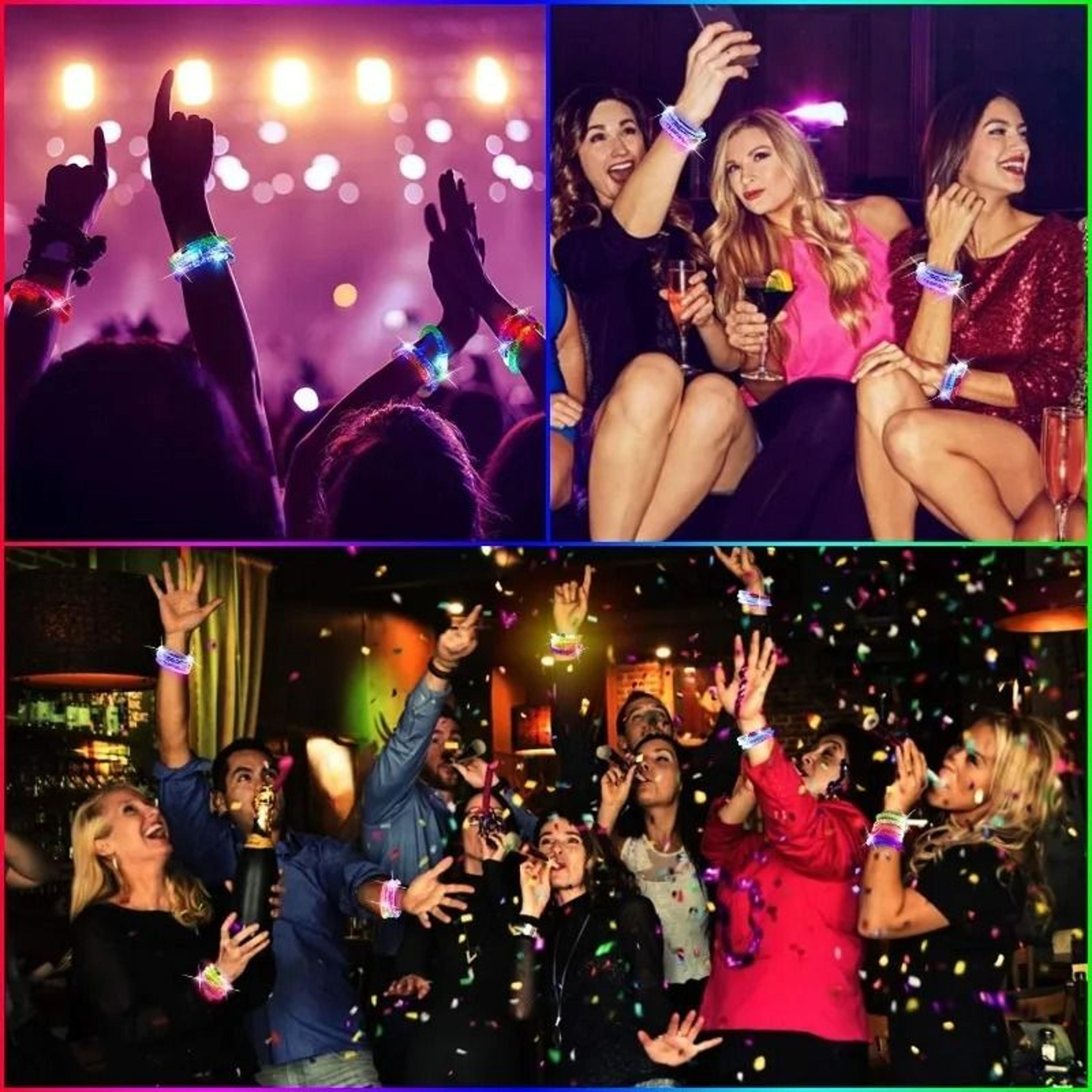 Halloween LED Acrylic Glow Bracelets  Fluorescent LightUp Wristbands For Concerts  Holiday Parties 1