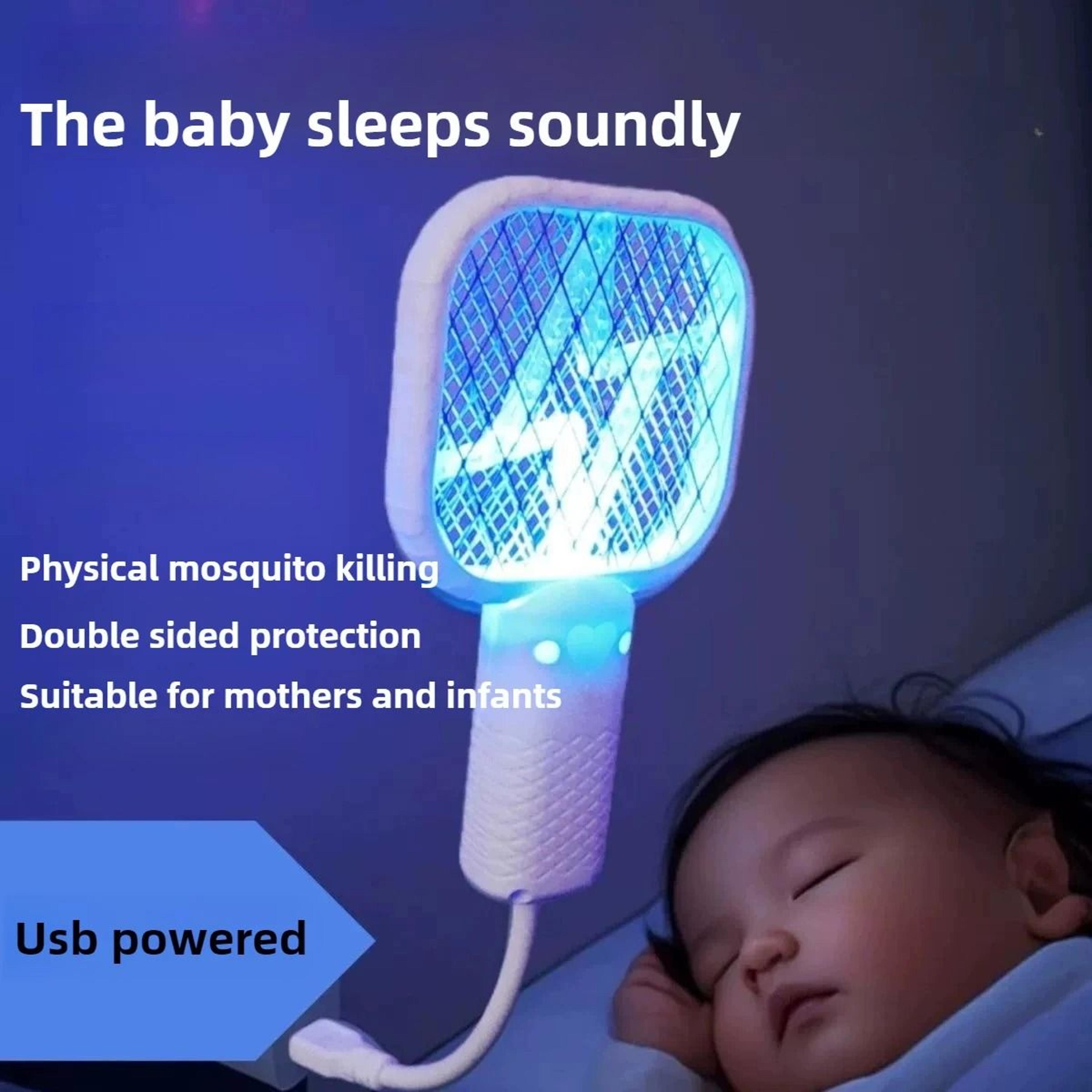 2-in-1 rechargeable electric mosquito swatter & uv bug zapper - portable fly killer insect racket