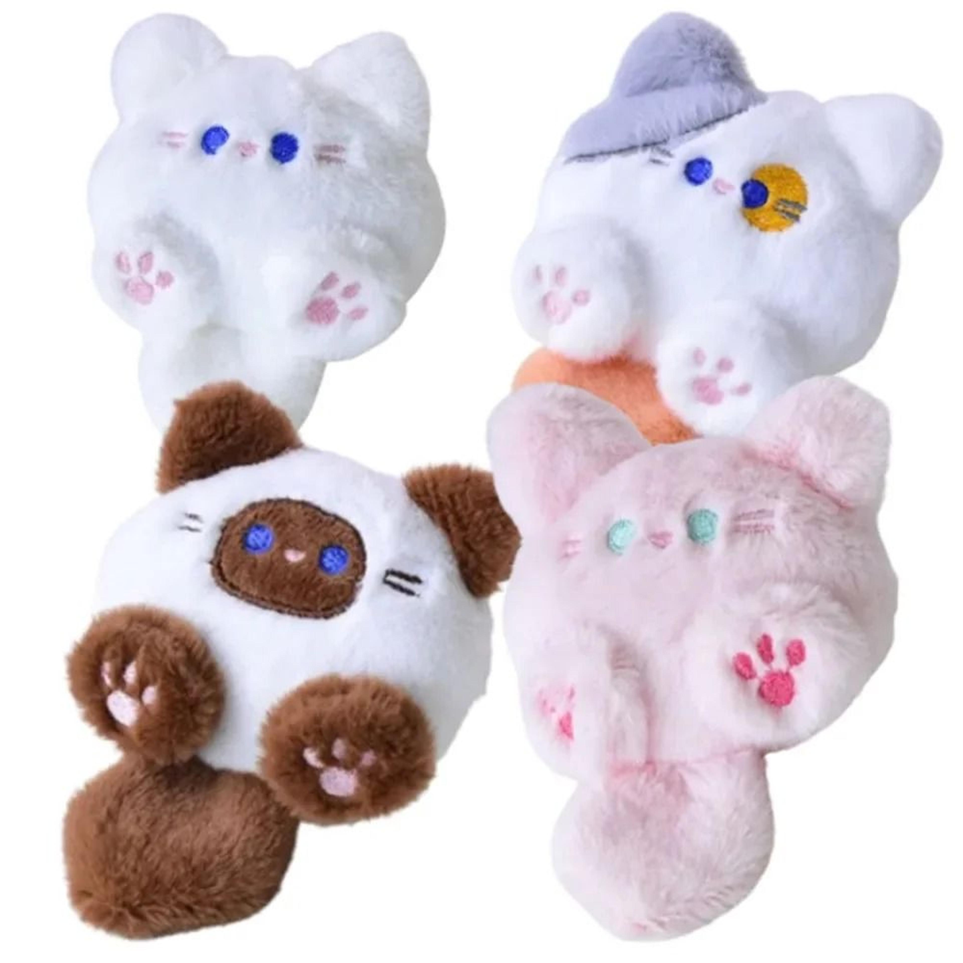 Cute Plush Long Tail Cat Bag Charm  Fluffy Stuffed Kitten Keychain  Backpack Pendant 5