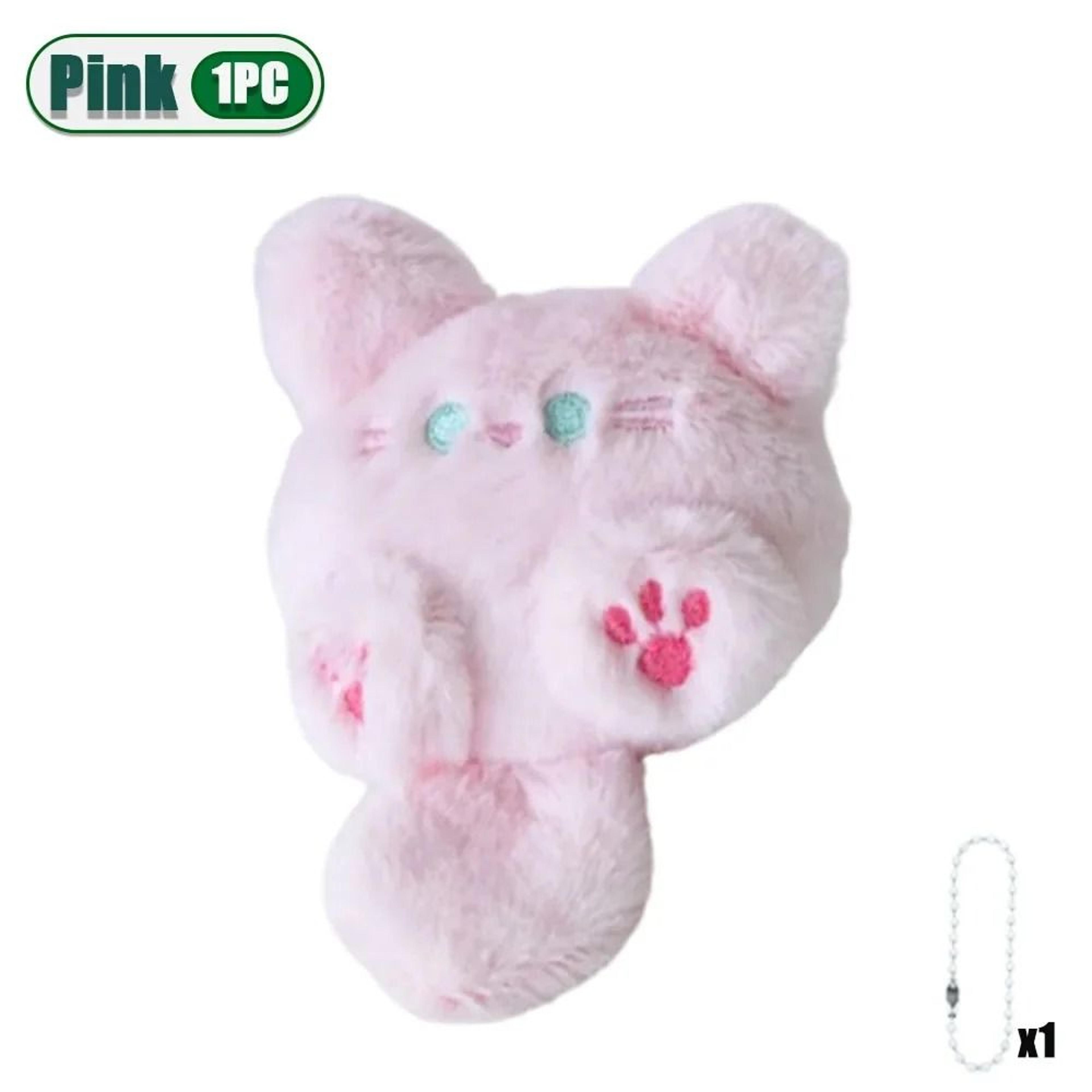 Cute Plush Long Tail Cat Bag Charm  Fluffy Stuffed Kitten Keychain  Backpack Pendant 12