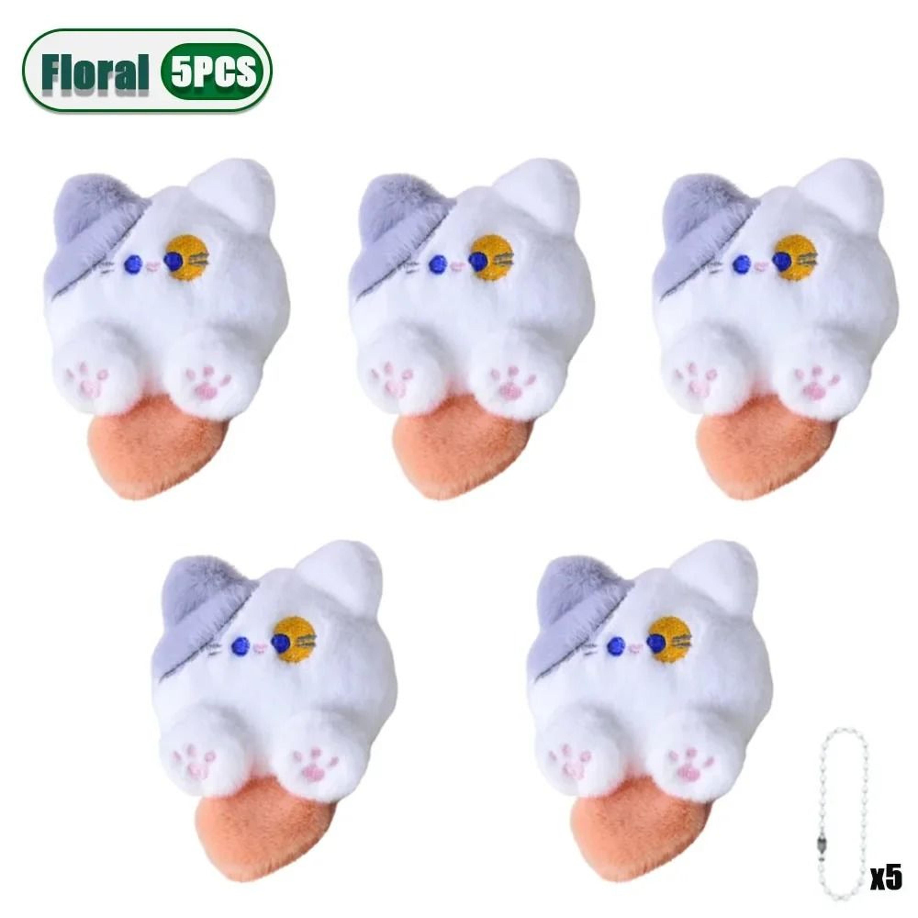 Cute Plush Long Tail Cat Bag Charm  Fluffy Stuffed Kitten Keychain  Backpack Pendant 23