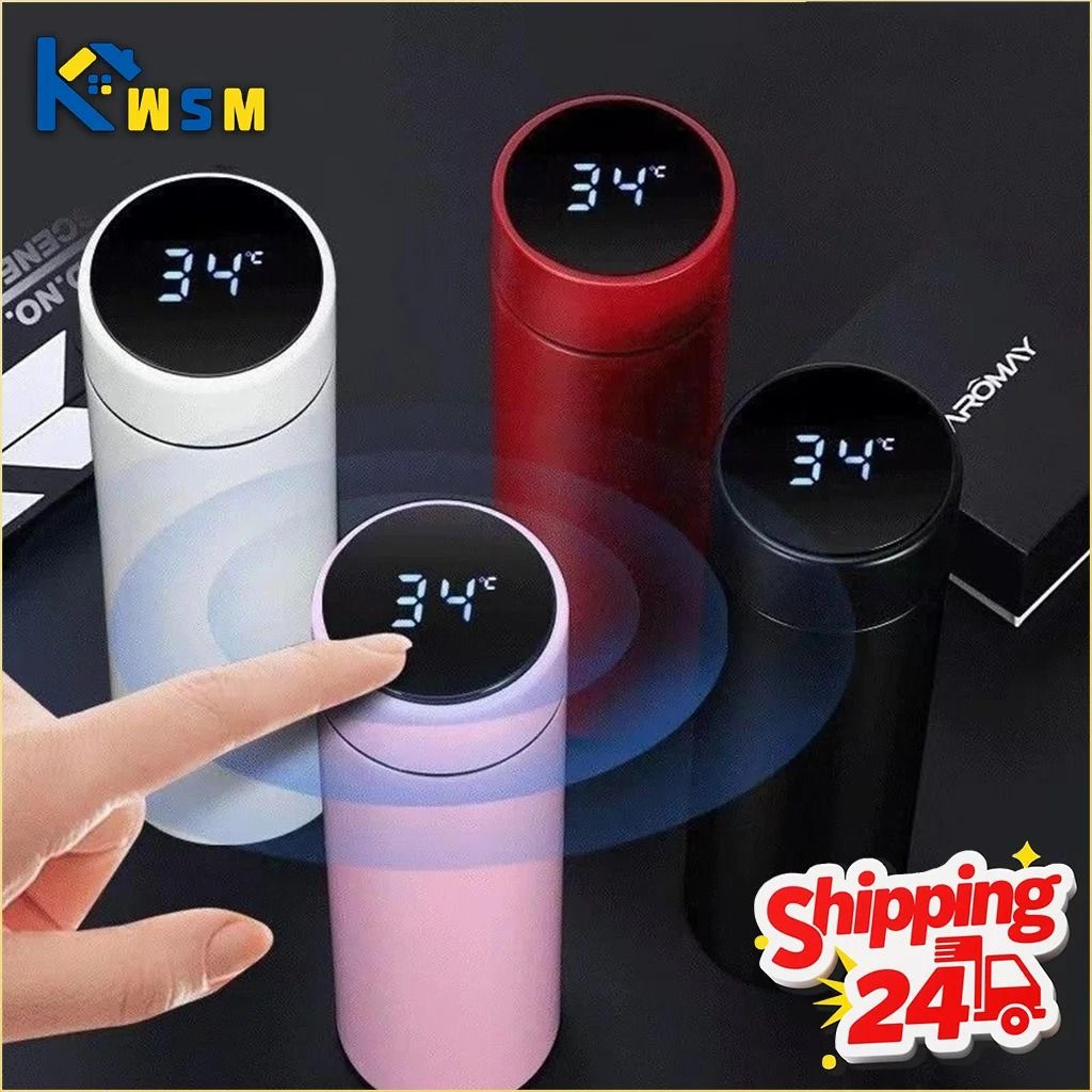 500ml Smart Stainless Steel Thermos Cup  Temperature Display Vacuum Insulated Travel Mug With Divid 0