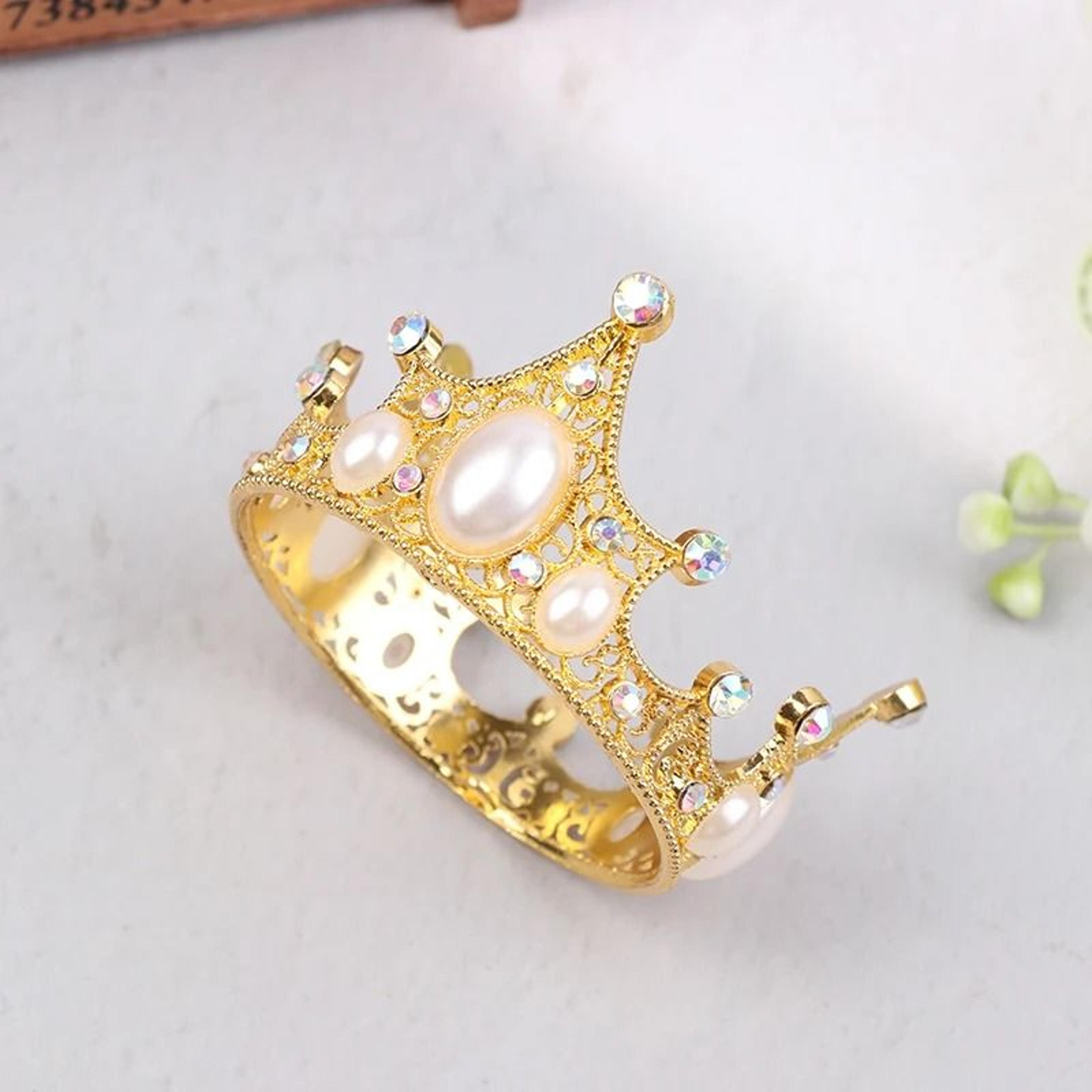 Mini Crown Cake Topper  Princess Pearl Tiara 13