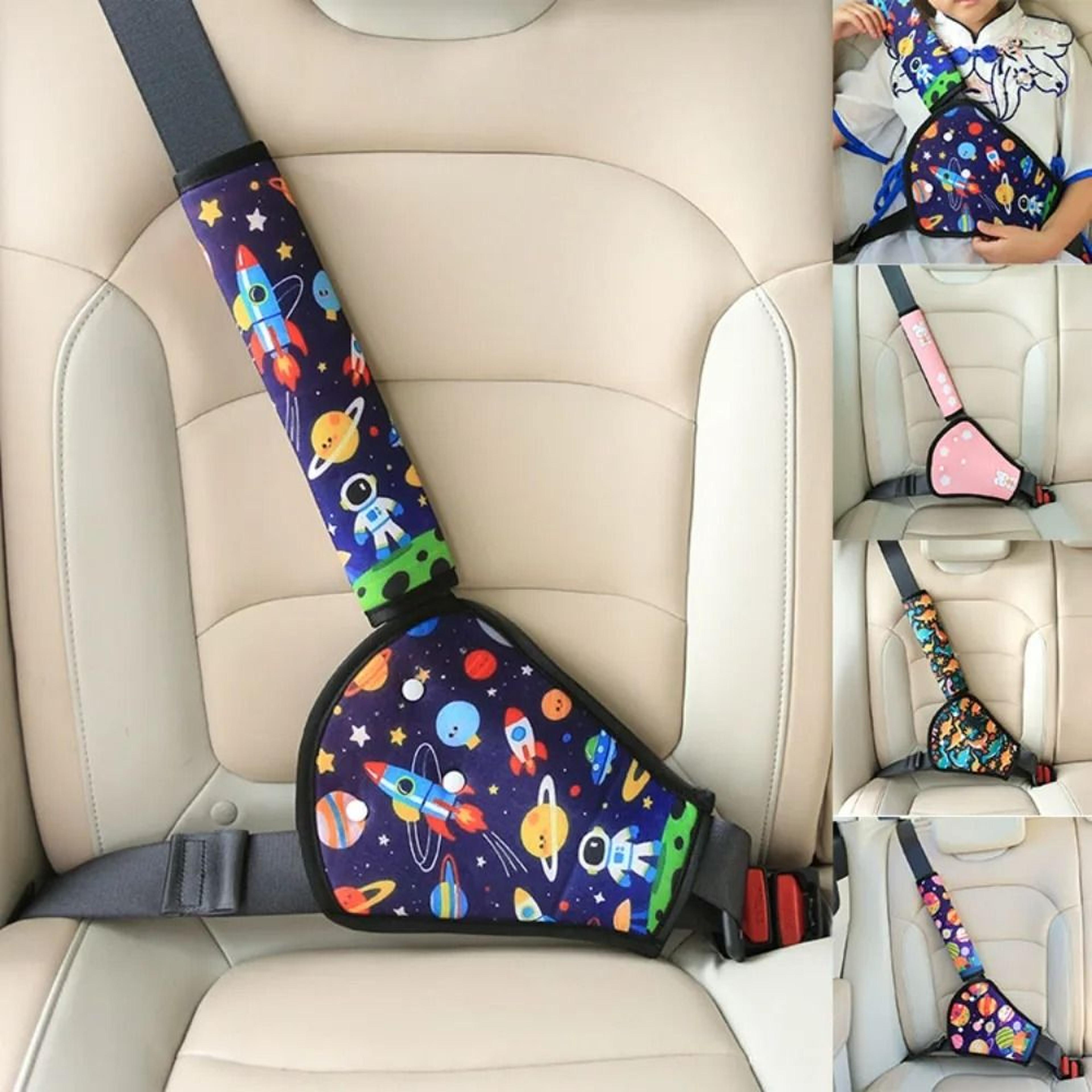 car child safety seat belt adjuster & neck guard (anti-pinch strap positioning clip)
